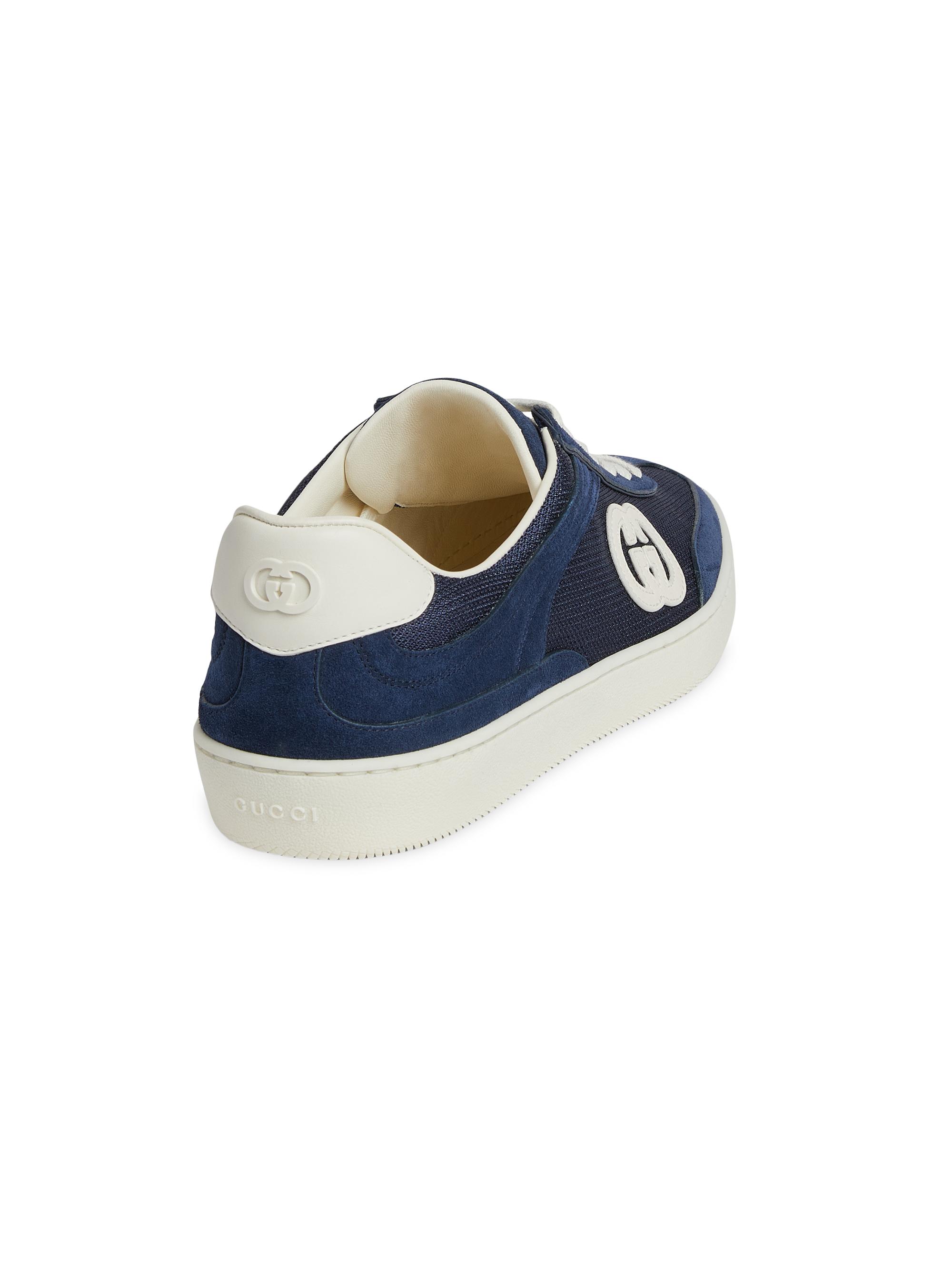 Gucci G74 Logo Suede Low-Top Sneakers | Saks Fifth Avenue