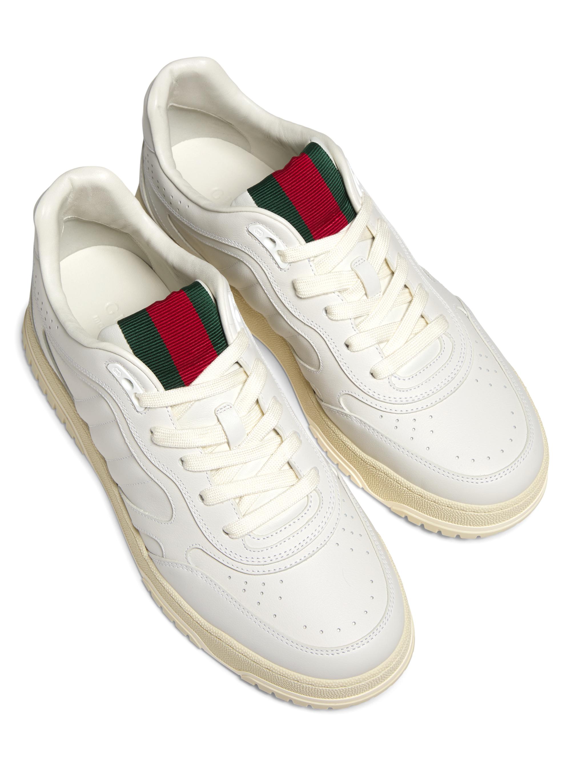 靴 GUCCI REGENT GREAT WHITE 38 Men's Gucci Re-Web trainer in white leather | GUCCI® NL
