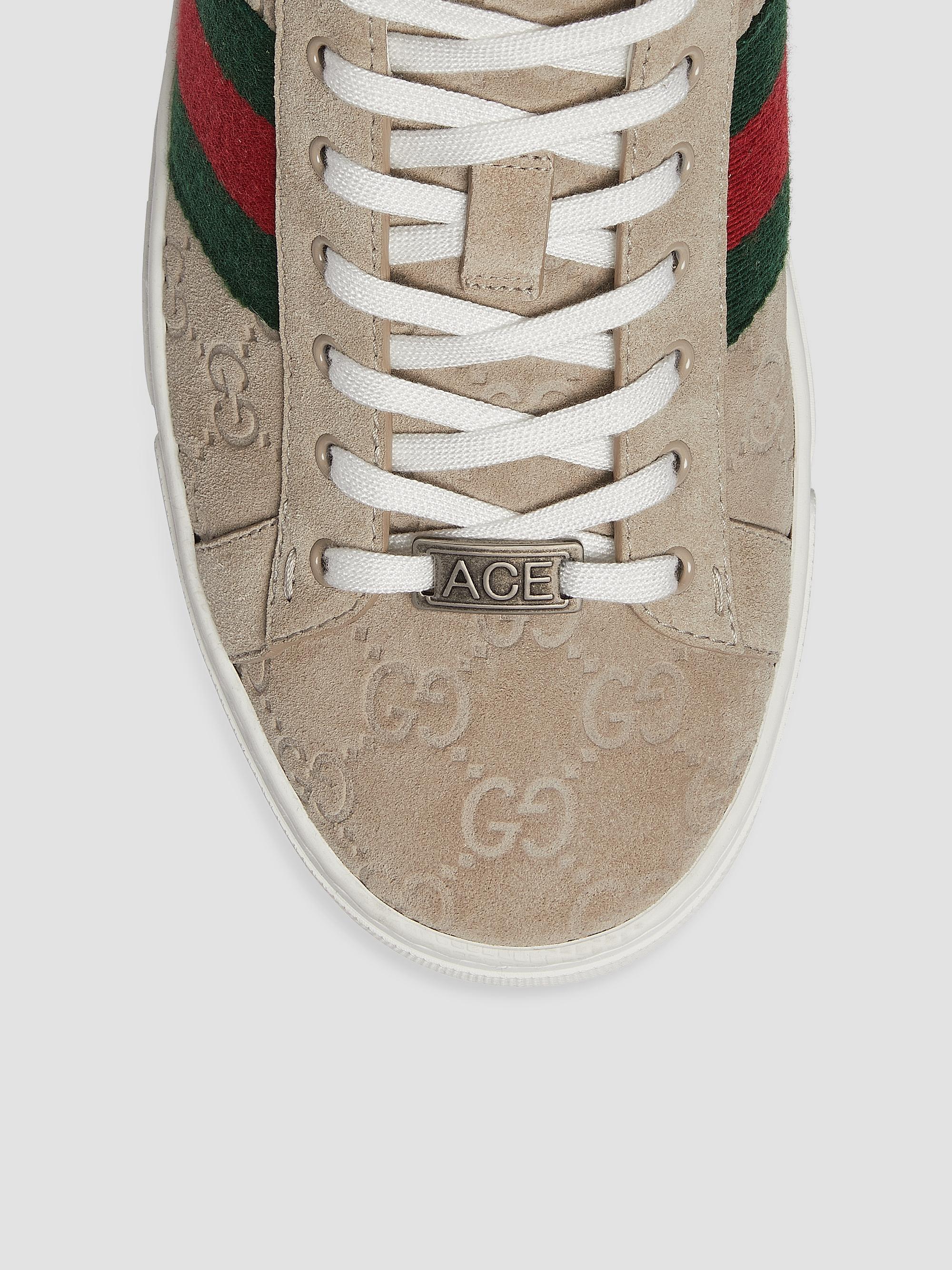 Gucci Ace GG Suede Sneakers | Saks Fifth Avenue