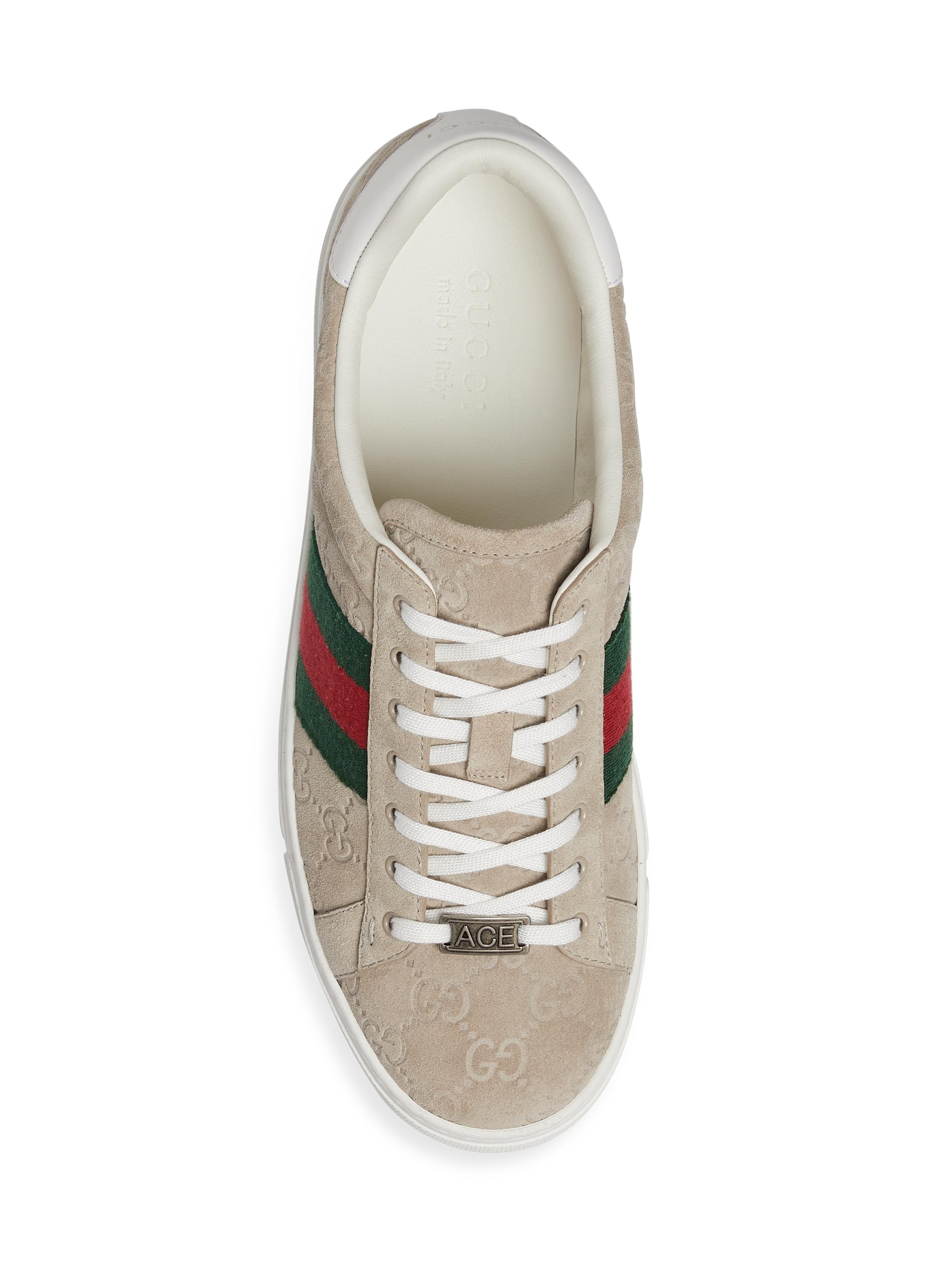 Gucci Ace GG Suede Sneakers | Saks Fifth Avenue