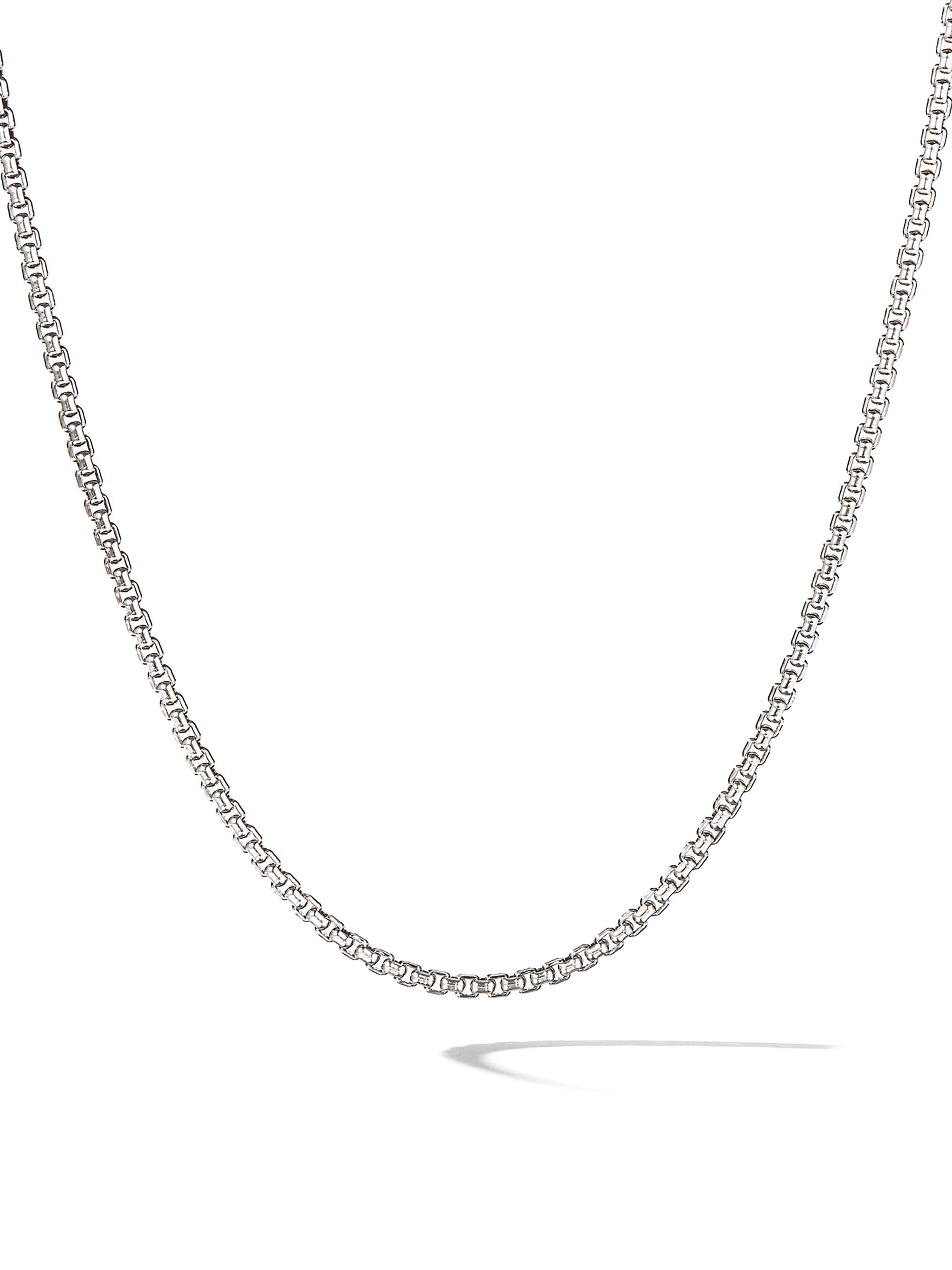 David Yurman Box Adjustable Chain Necklace In Sterling Silver