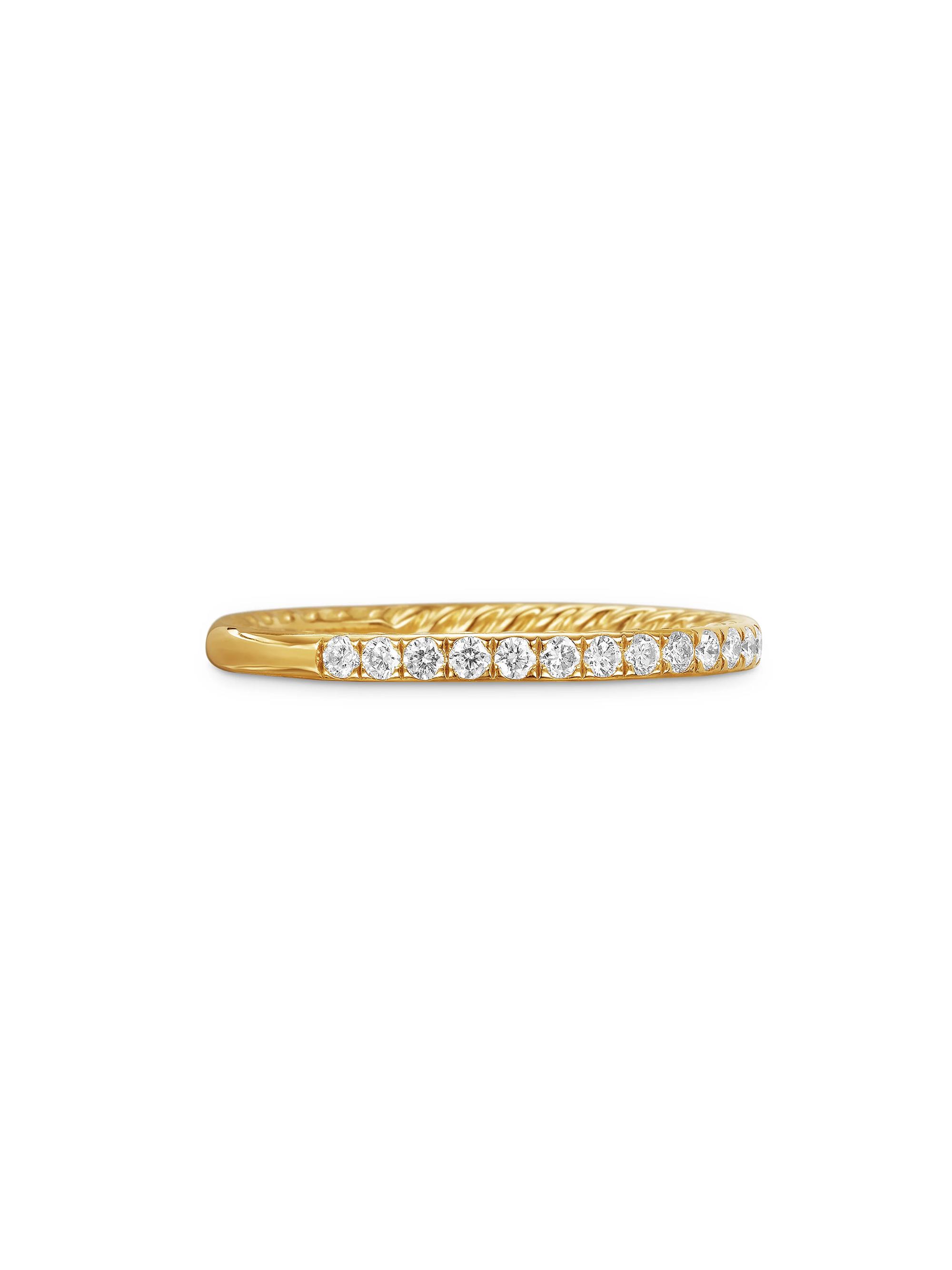 David Yurman Women's DY Eden Partway Band Ring in 18K Yellow Gold - Diamond