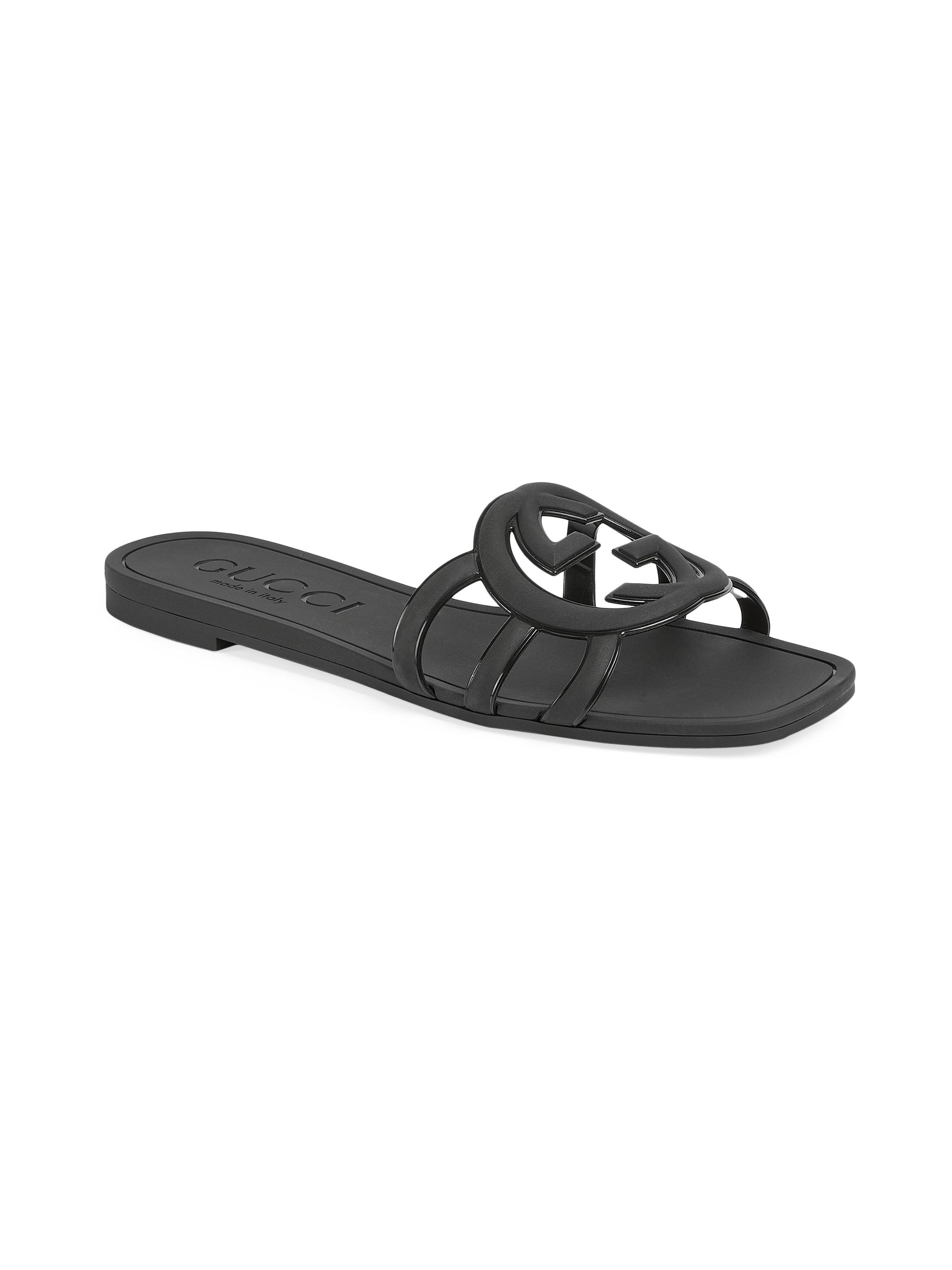 Gucci Women's Palma Rubber Slides - Nero  Sandals
