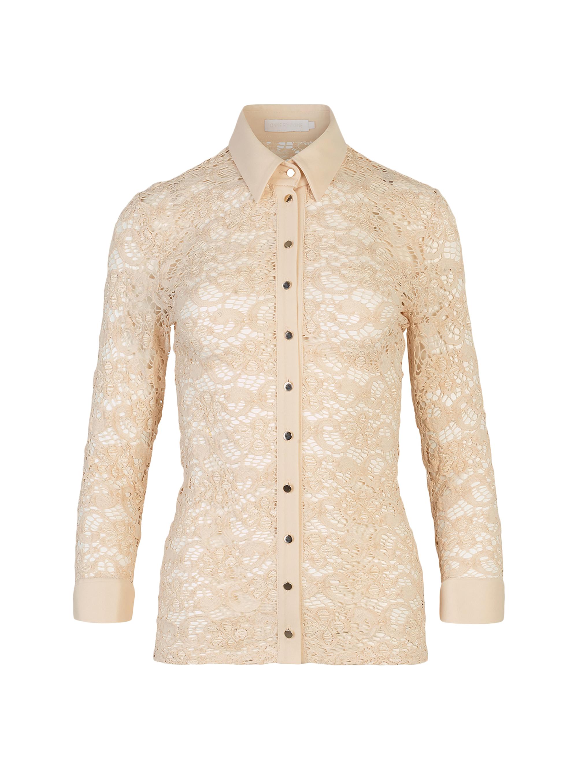 Anne Fontaine Women's Amazone Lace Button-Front Shirt - Vanilla