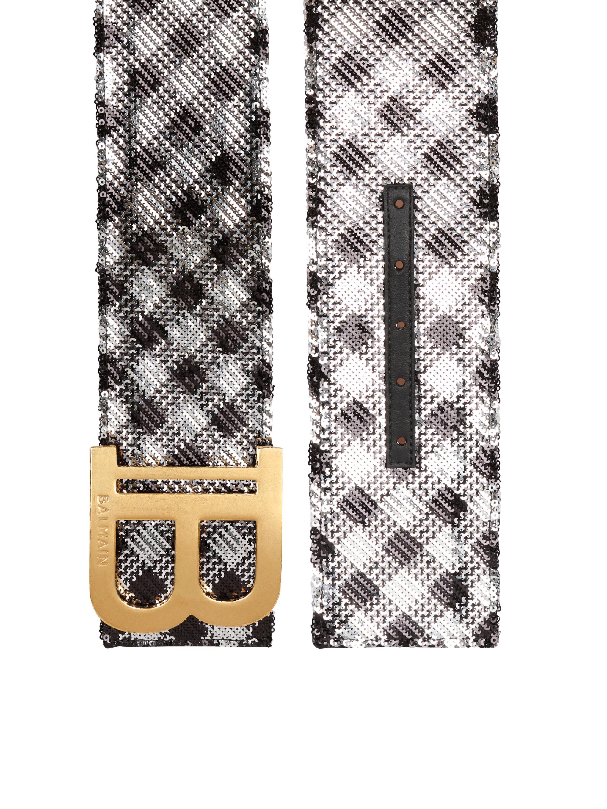 Balmain Sequin Gingham Waist Belt | Saks Fifth Avenue