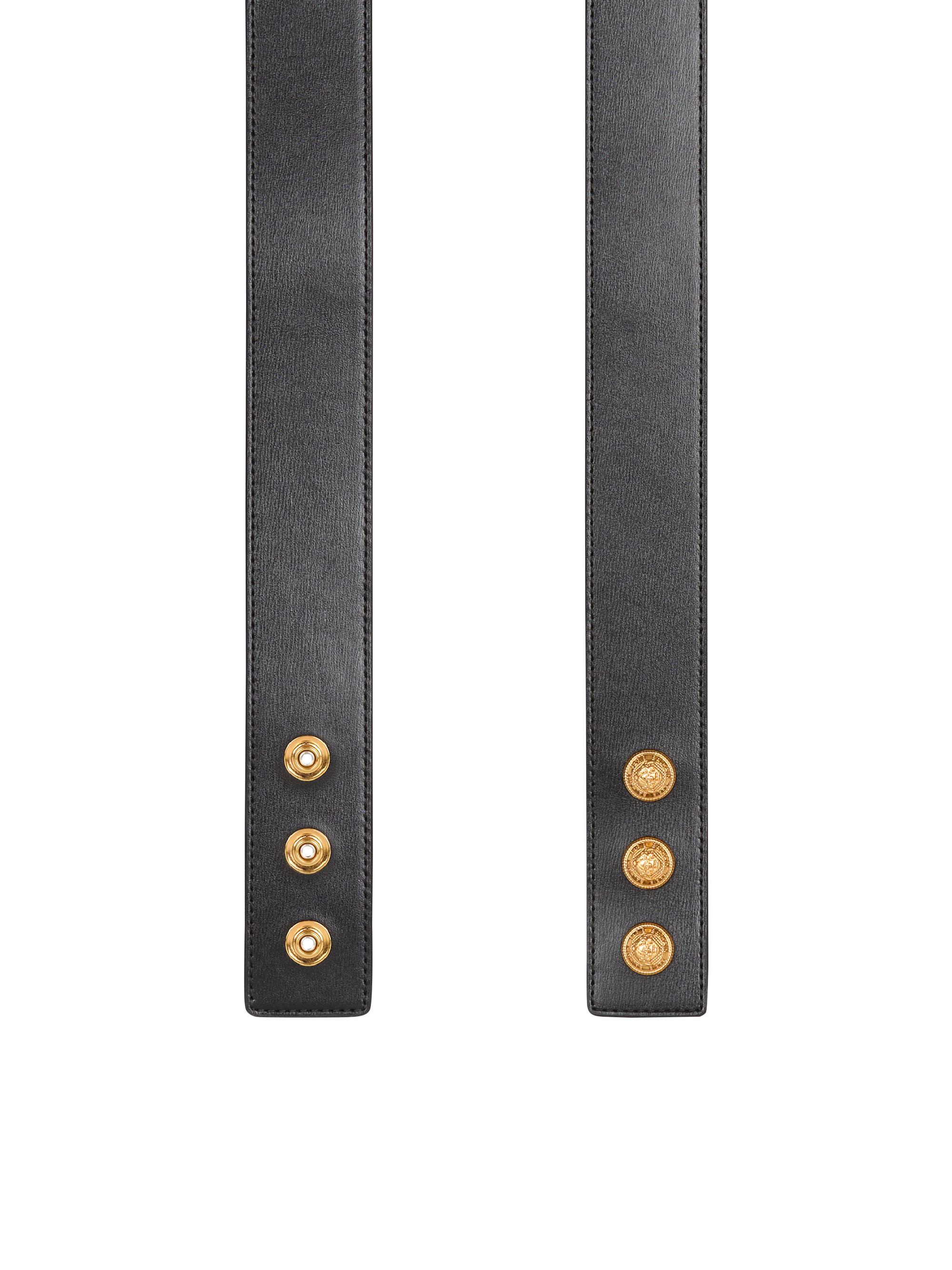 Balmain Double Snail Leather Belt | Saks Fifth Avenue display picture 3
