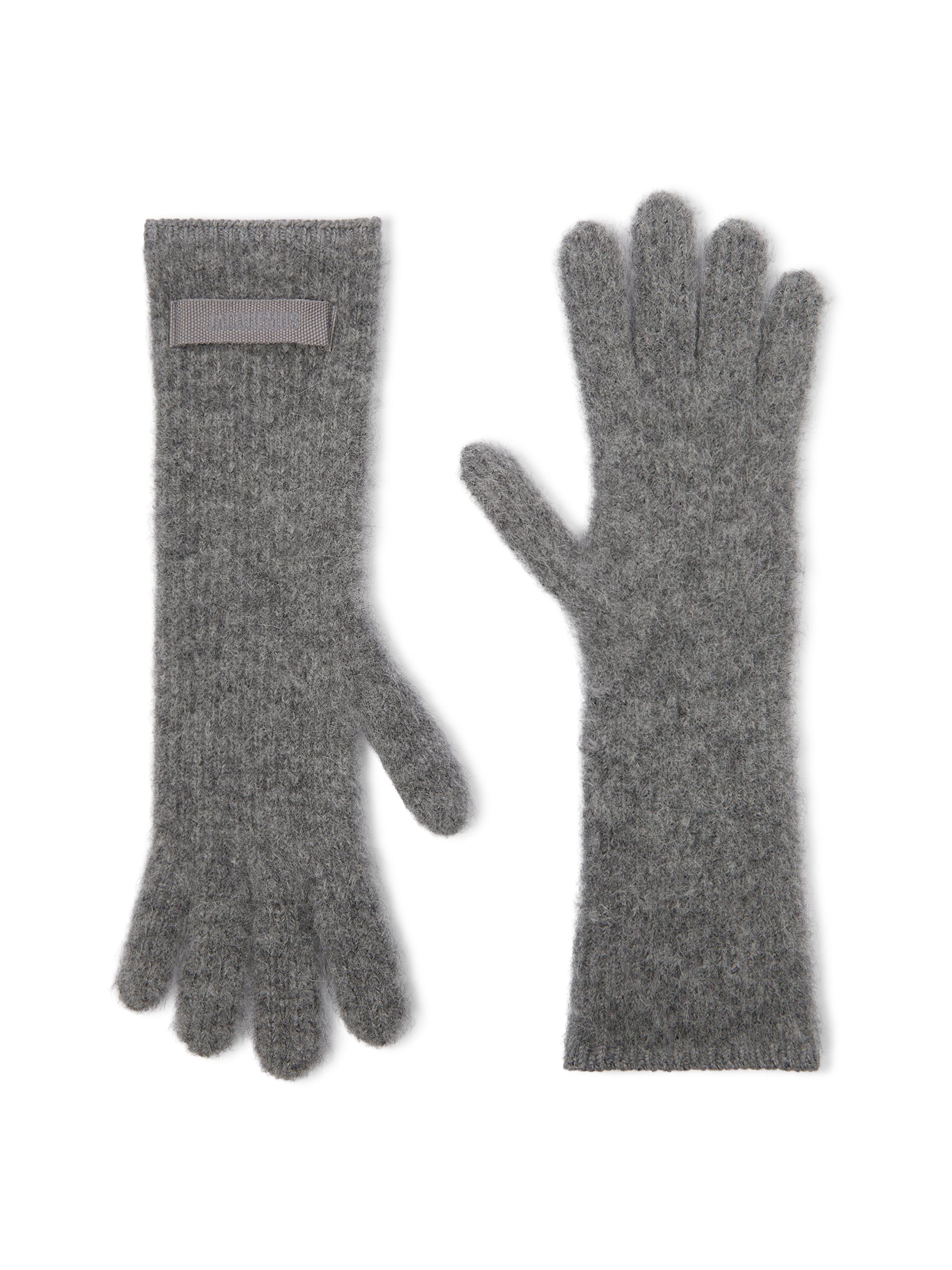 Jacquemus Women's Logo Wool-Blend Gloves - Dark Grey