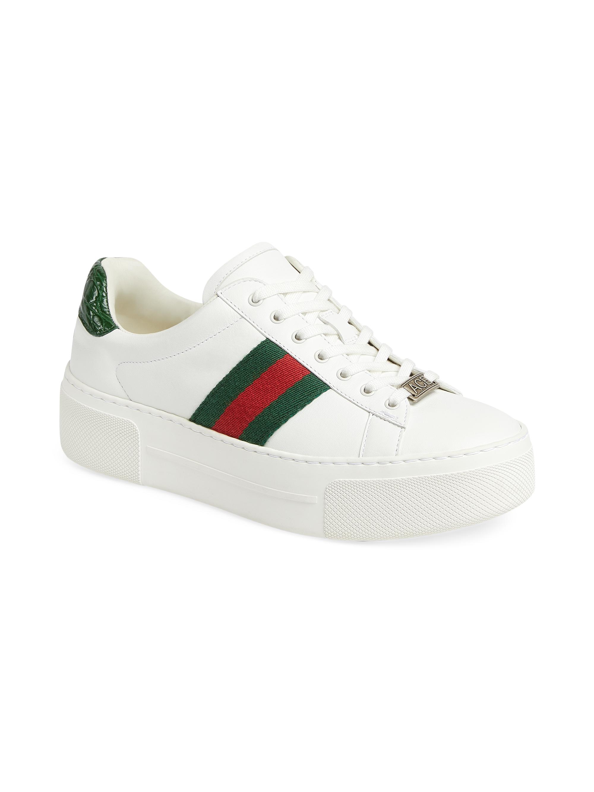 sachi❤︎ Gucci Ace Leather Low-Top Sneakers | Saks Fifth Avenue