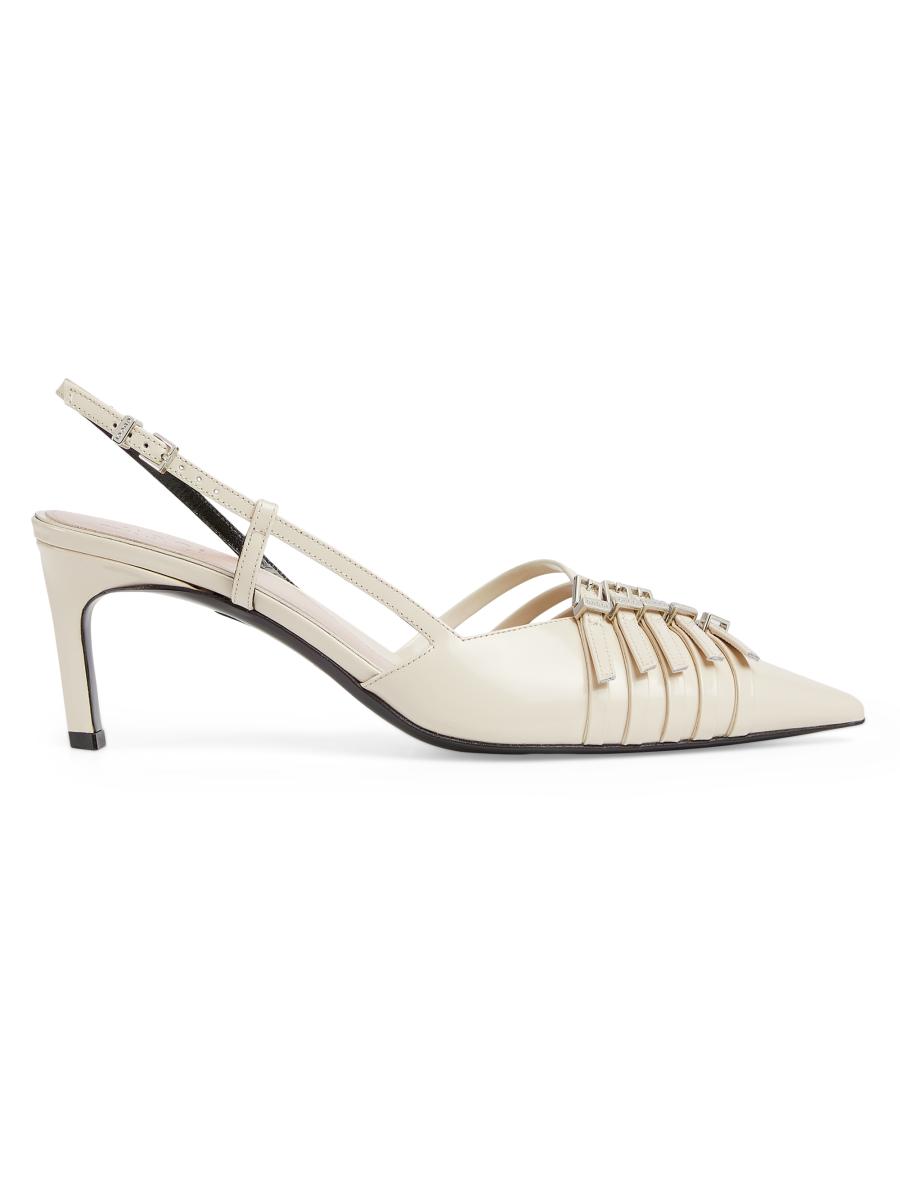 Gucci Seraphine 75MM Leather Slingback Pumps | Saks Fifth Avenue