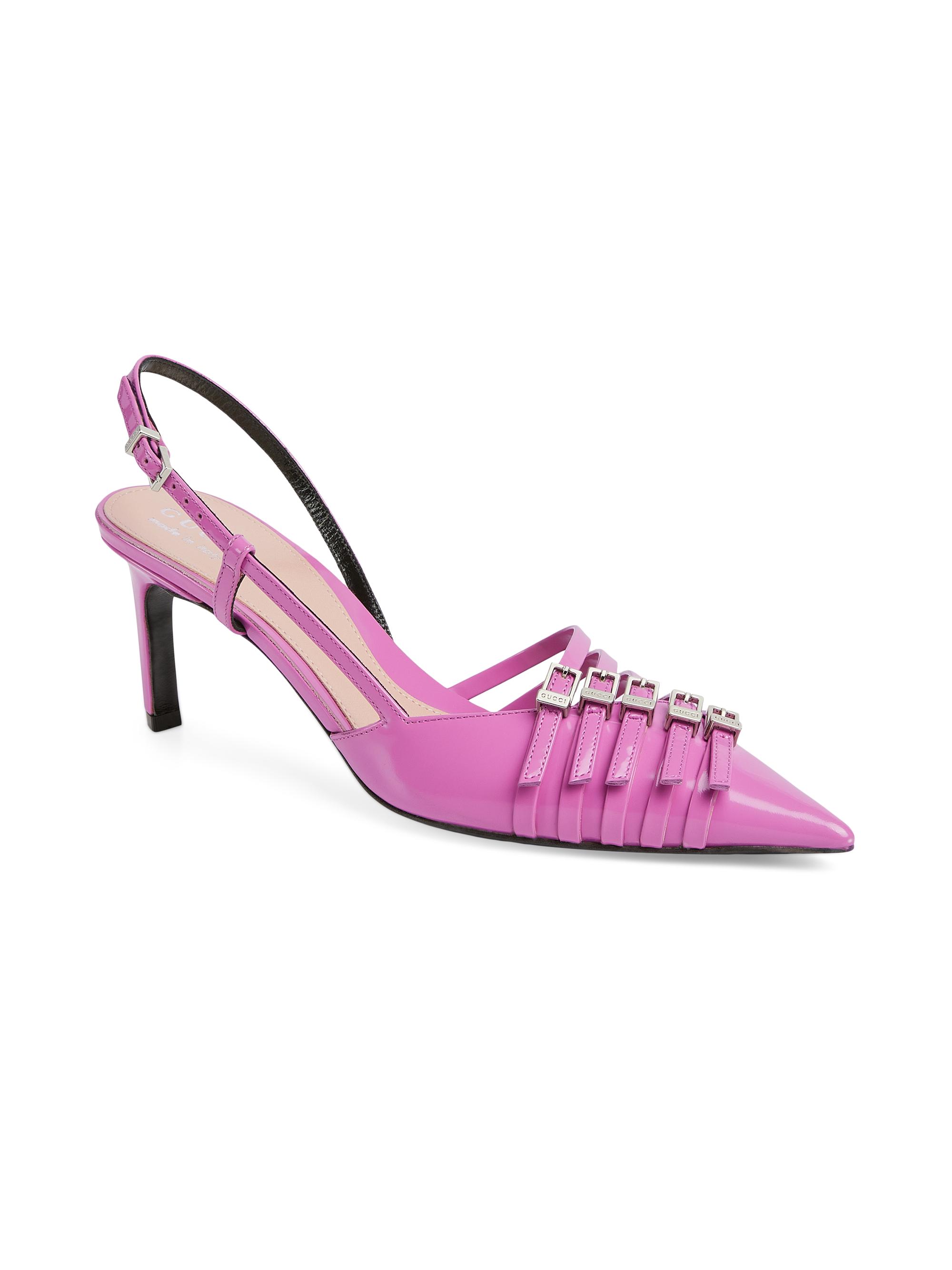 Gucci Seraphine 75MM Leather Slingback Pumps | Saks Fifth Avenue