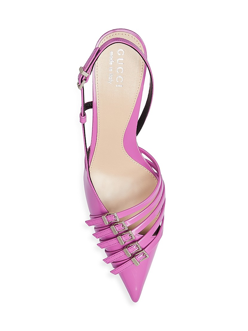 Shop Gucci Seraphine 75MM Leather Slingback Pumps | Saks Shop Gucci Seraphine 75MM Leather Slingback Pumps | Saks