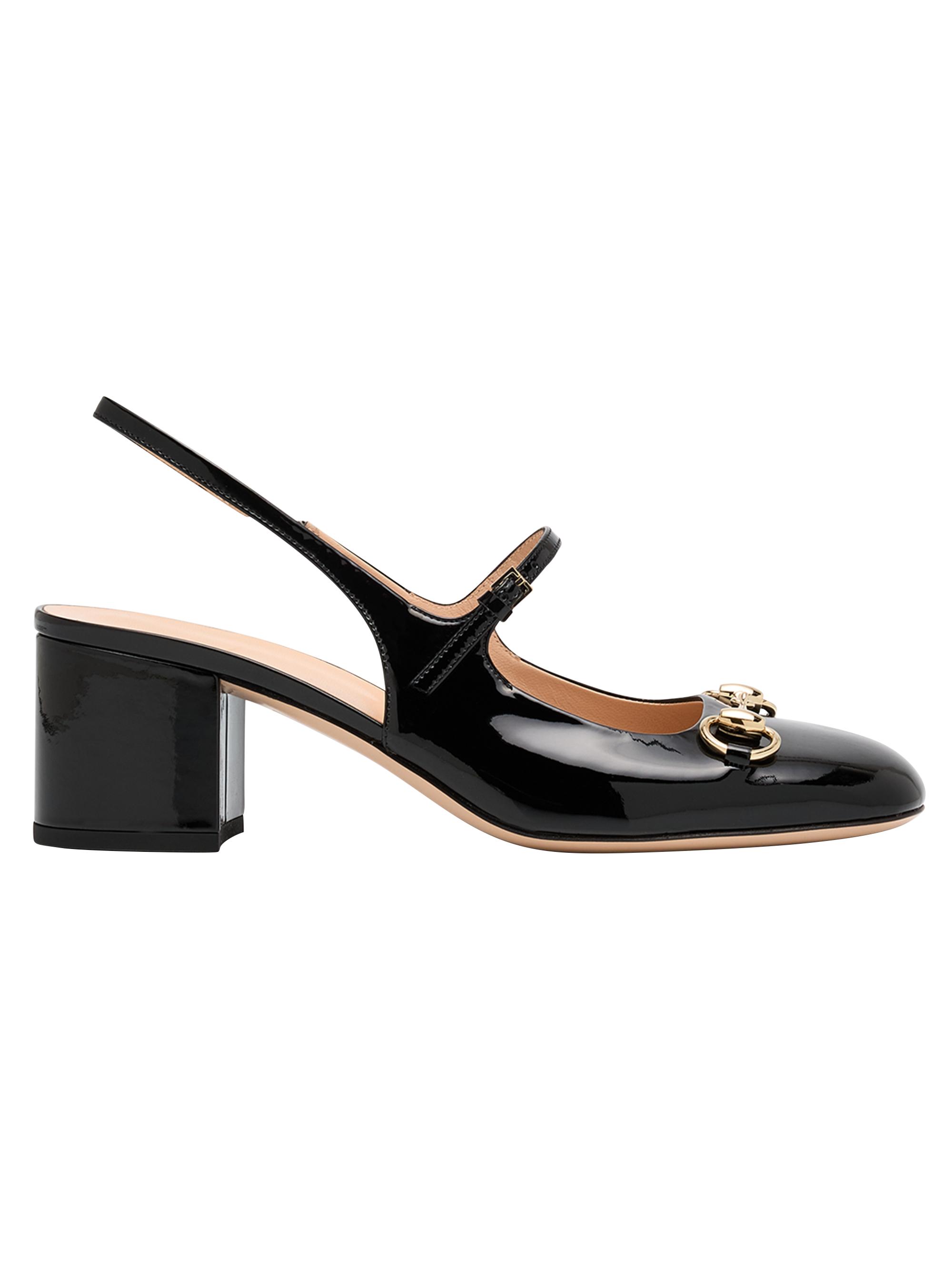 Gucci Horsebit 42MM Patent Leather Slingback Pumps | Saks Fifth Avenue