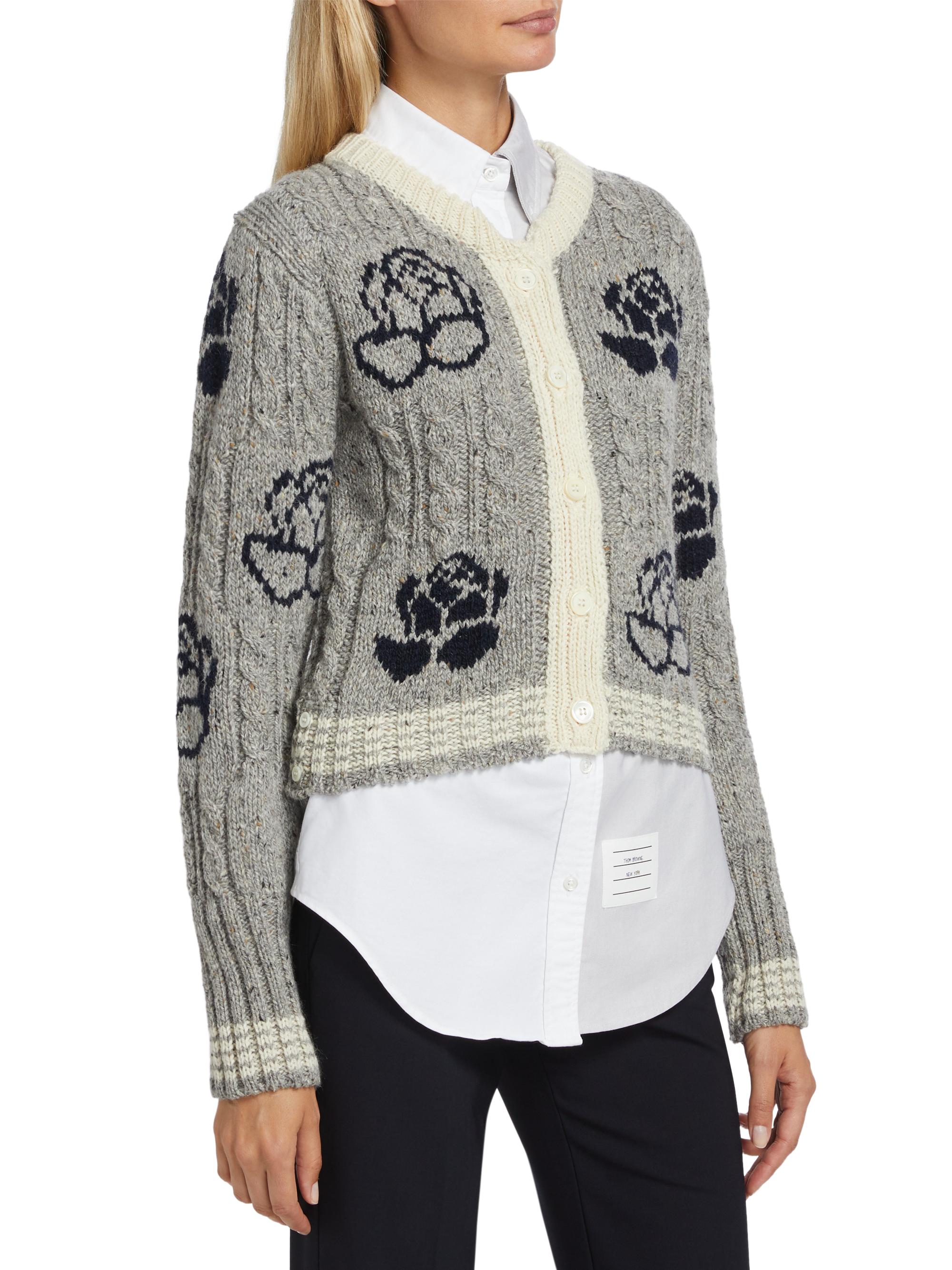 み*ん様 Thom Browne Duck Intarsia カーディガン L Geese Intarsia Merino Wool Relaxed Fit V Neck Cardigan | Thom Browne