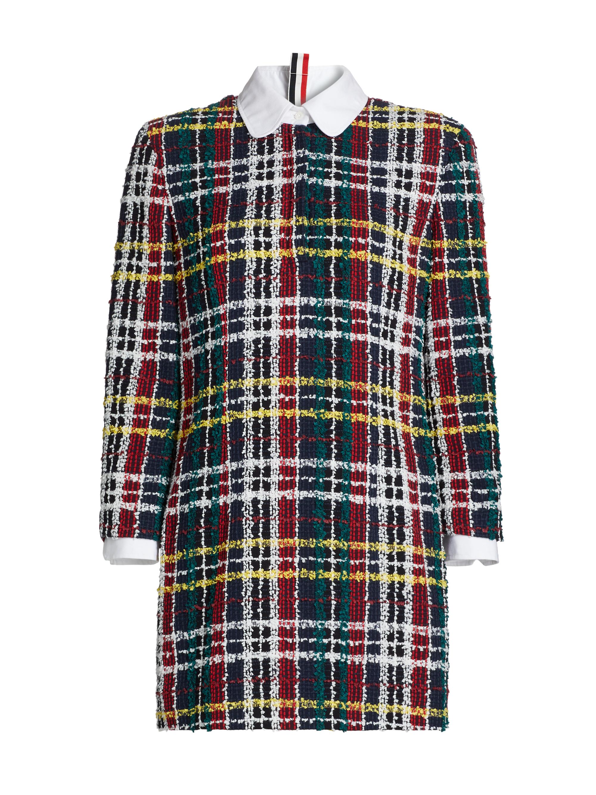 Thom Browne Women's Hunting Tartan Eyelash Tweed Minidress - Seasonal Multi