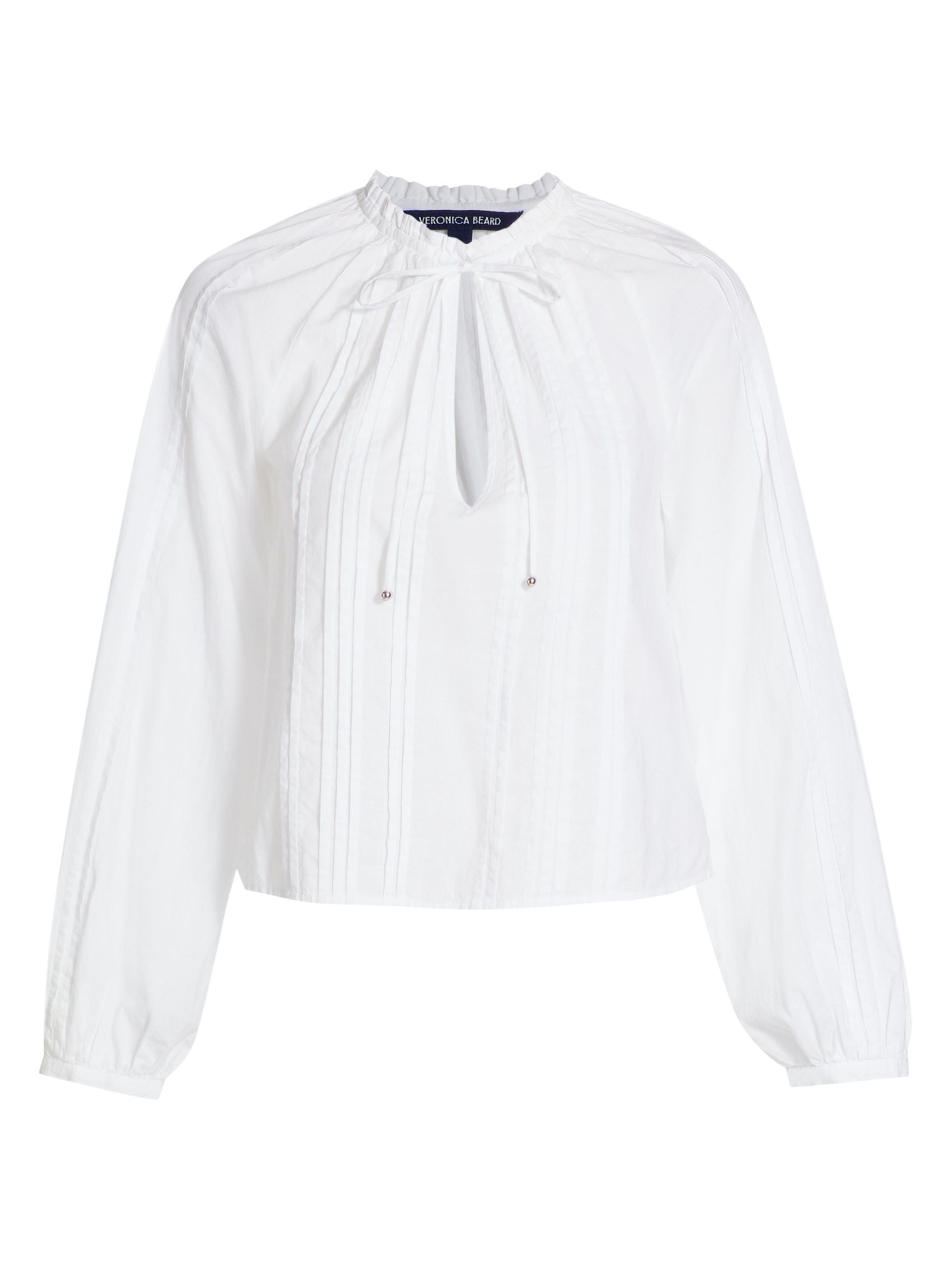 Veronica Beard Women's Jaxon Cotton Pintuck Blouse - White