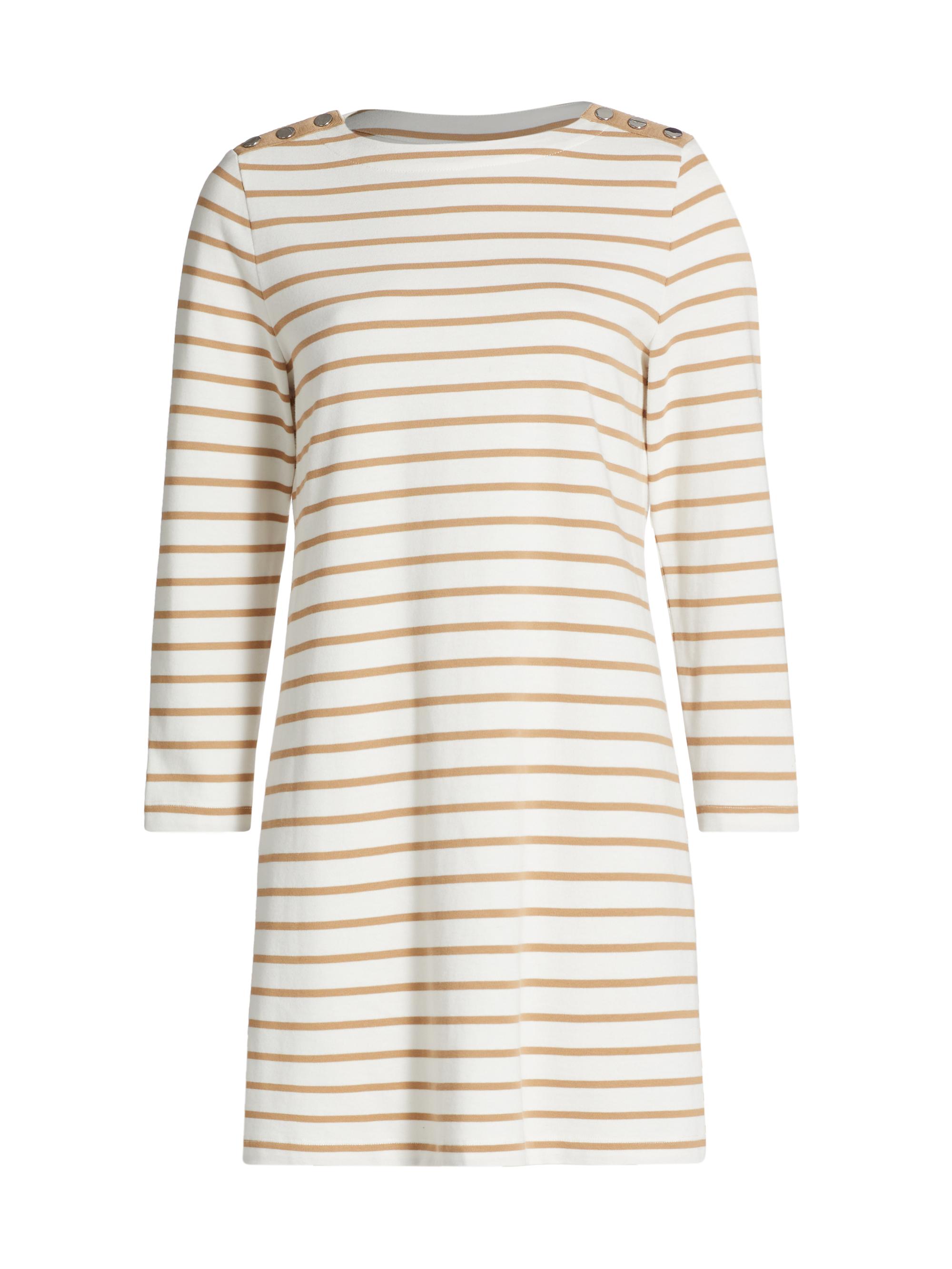 Veronica Beard Women's Ruta Striped Shift Minidress - Off White Khaki
