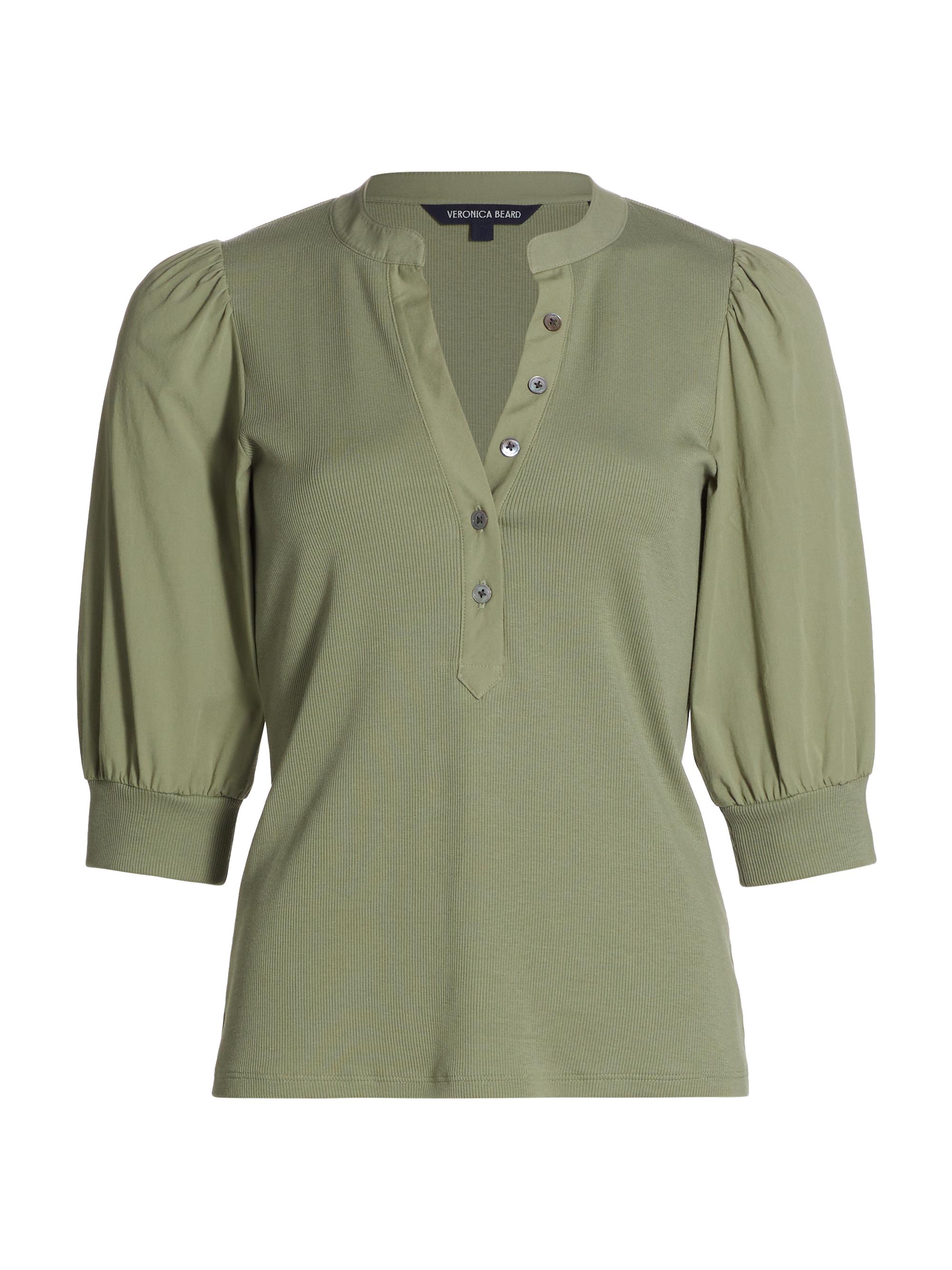 Veronica Beard Women's Coralee Cotton Puff-Sleeve Top - Sage