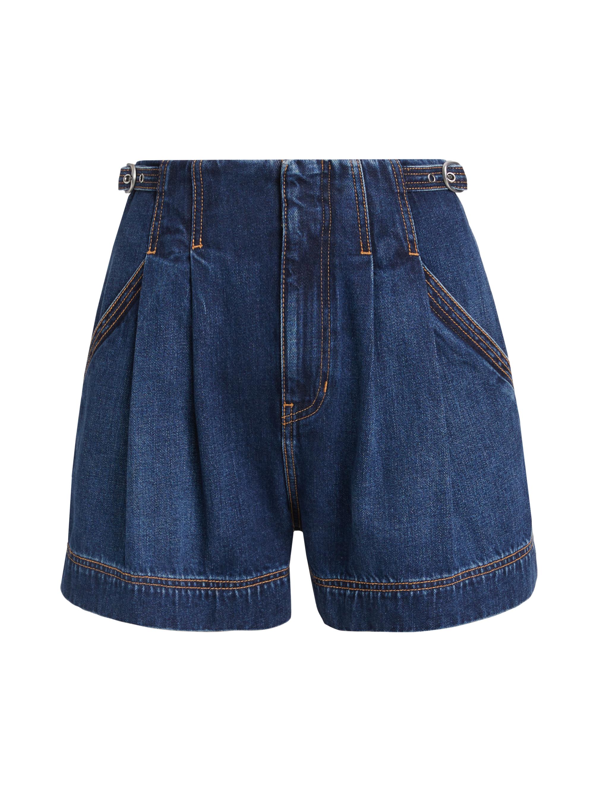 Veronica Beard Women's Jaffe Denim Buckle Shorts - Bright Blue