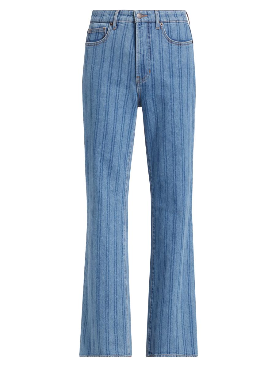 Veronica Beard Crosbie Striped Wide-Leg Jeans | Saks Fifth
