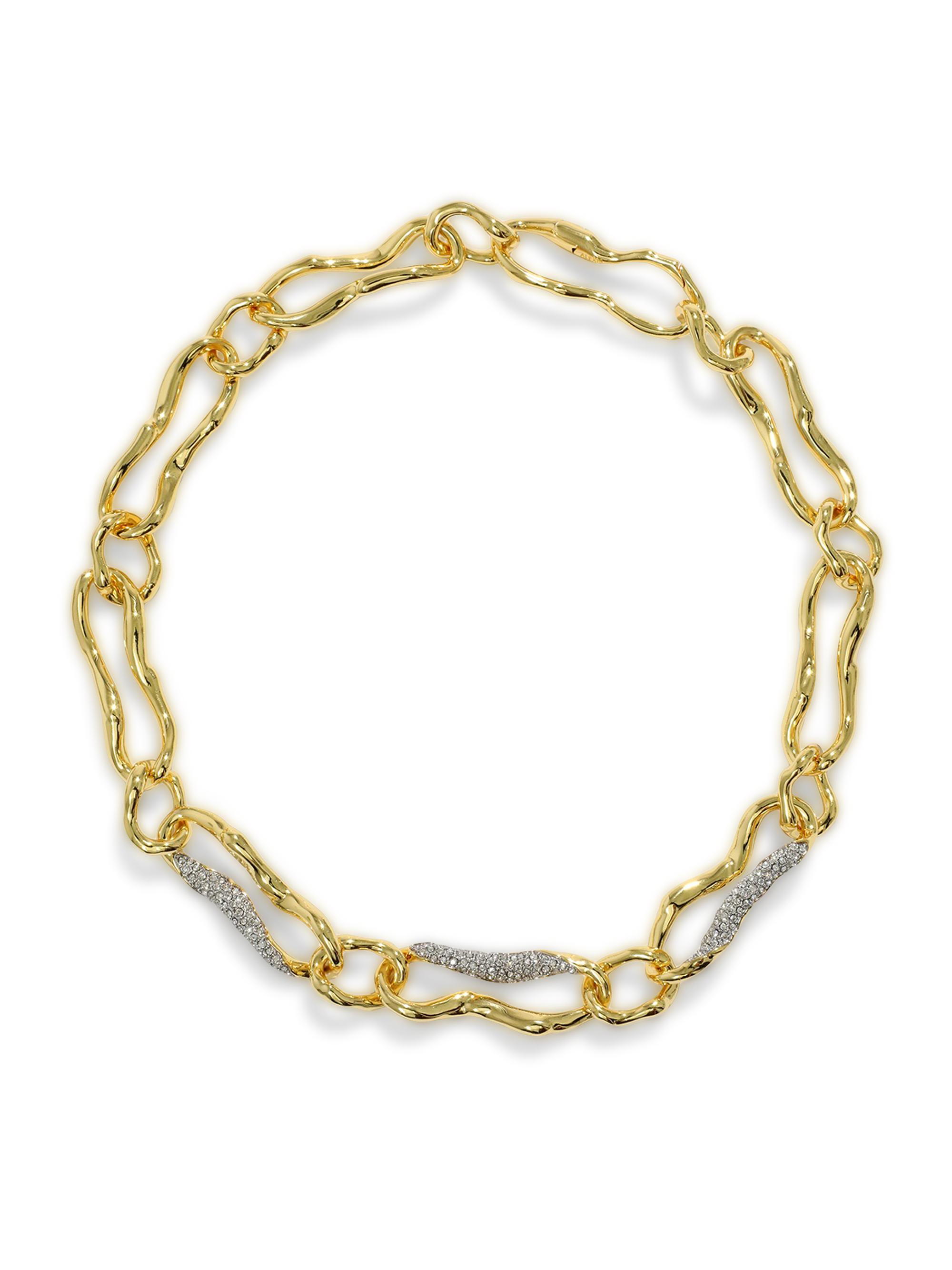 Alexis Bittar Women's Solanales Crystal & 14K-Gold-Plated Curved Link Necklace - Gold