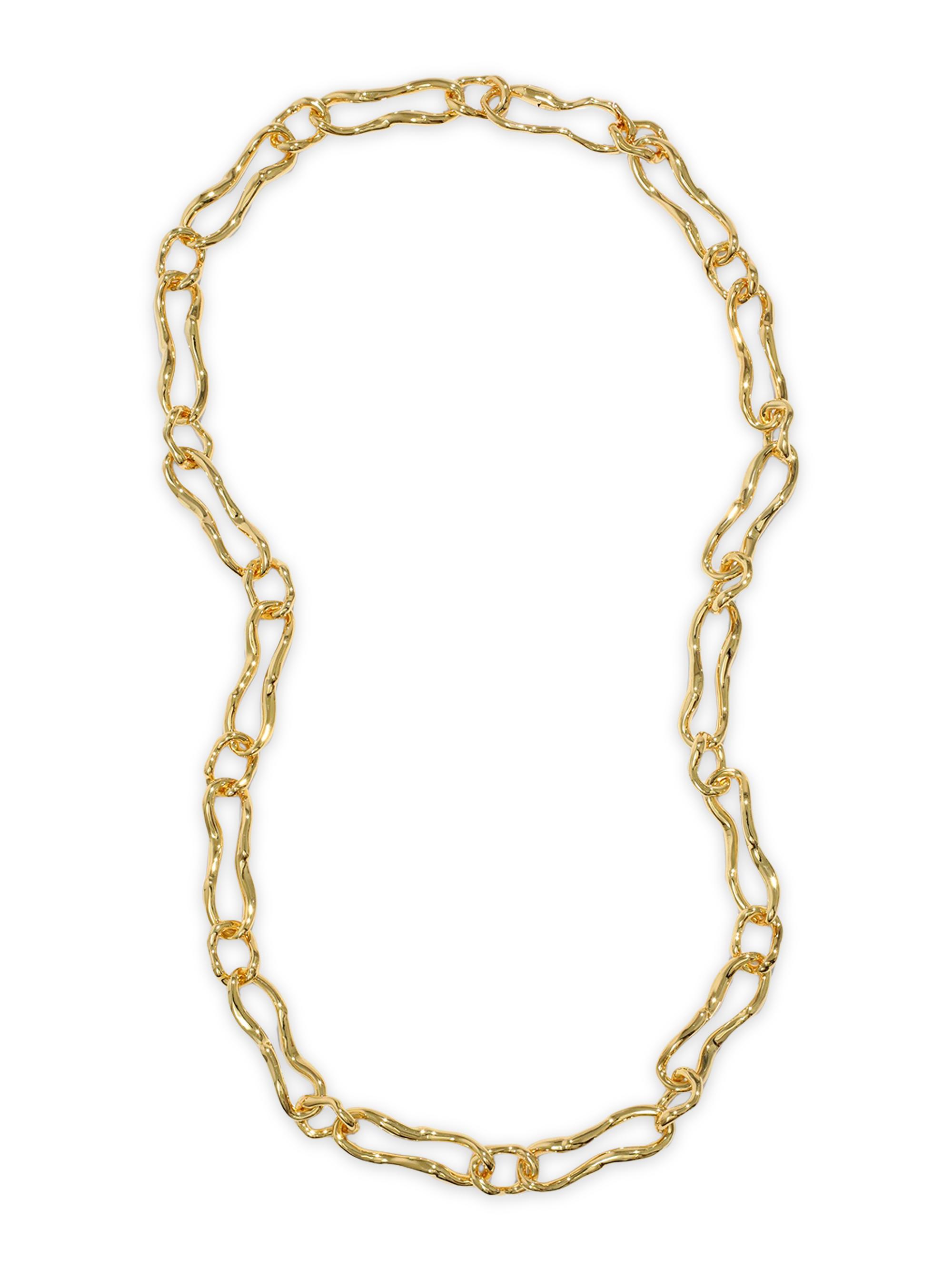 Alexis Bittar Women's Brut Long Curved Link 14K-Gold-Plated Necklace - Gold