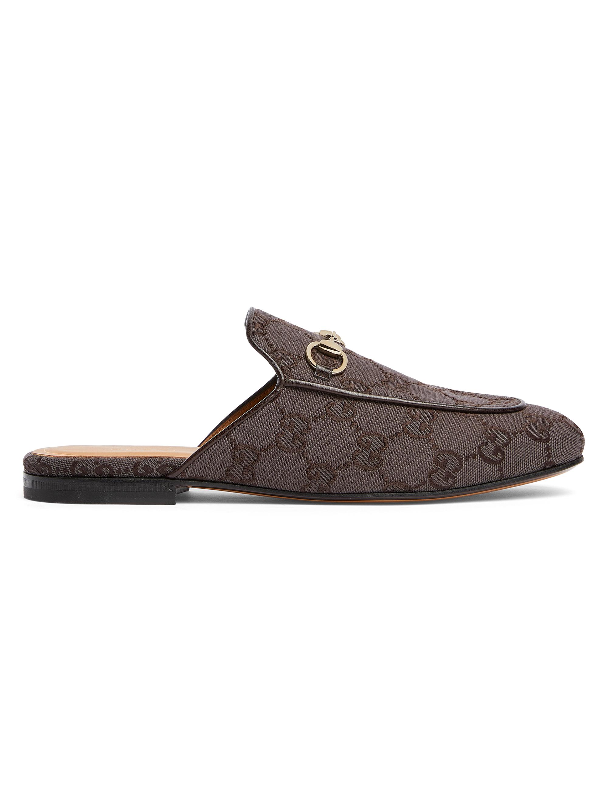 Gucci Women's Princetown Canvas Slippers - Cocoa