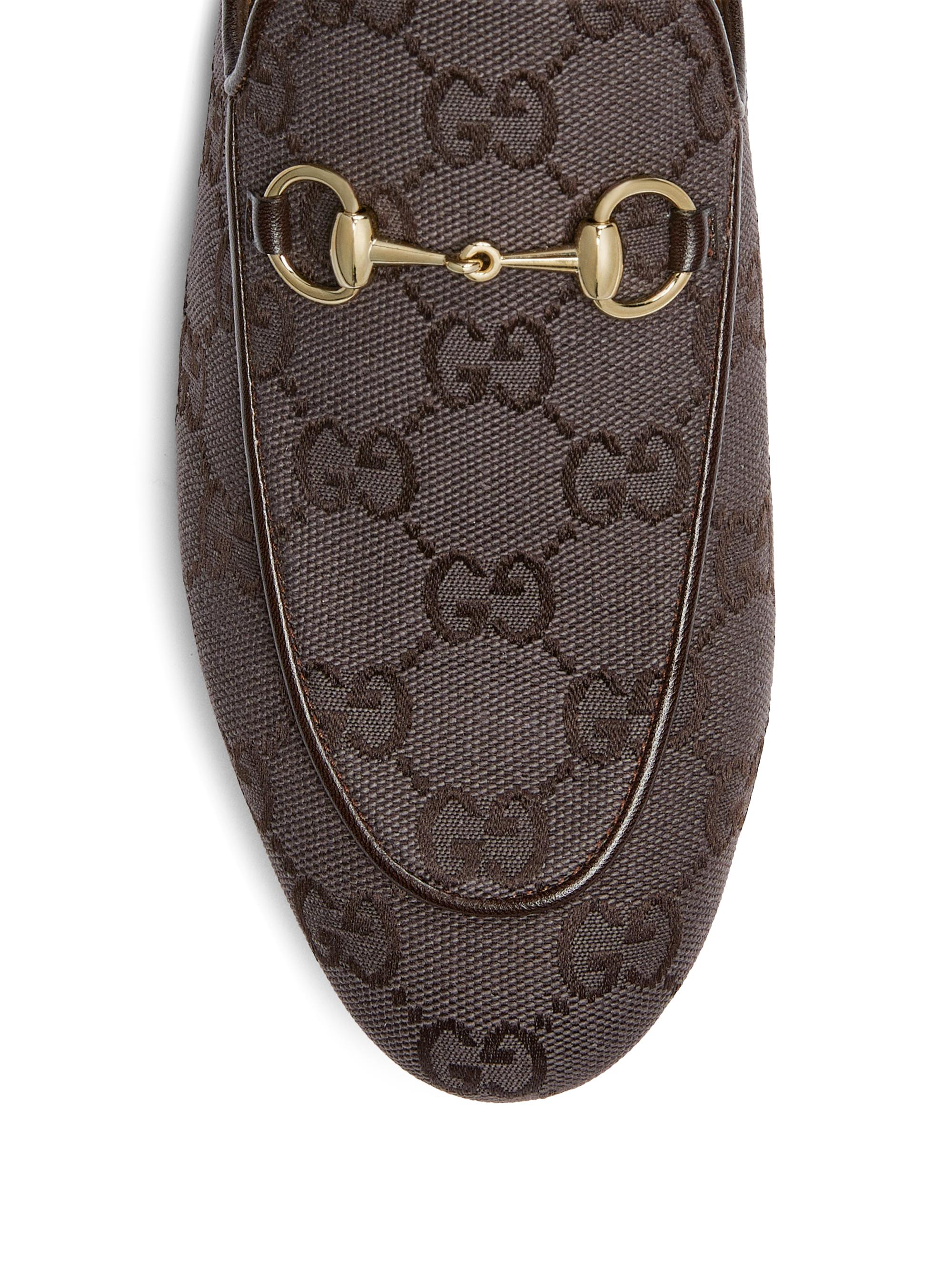 Gucci Princetown Canvas Slippers | Saks Fifth Avenue