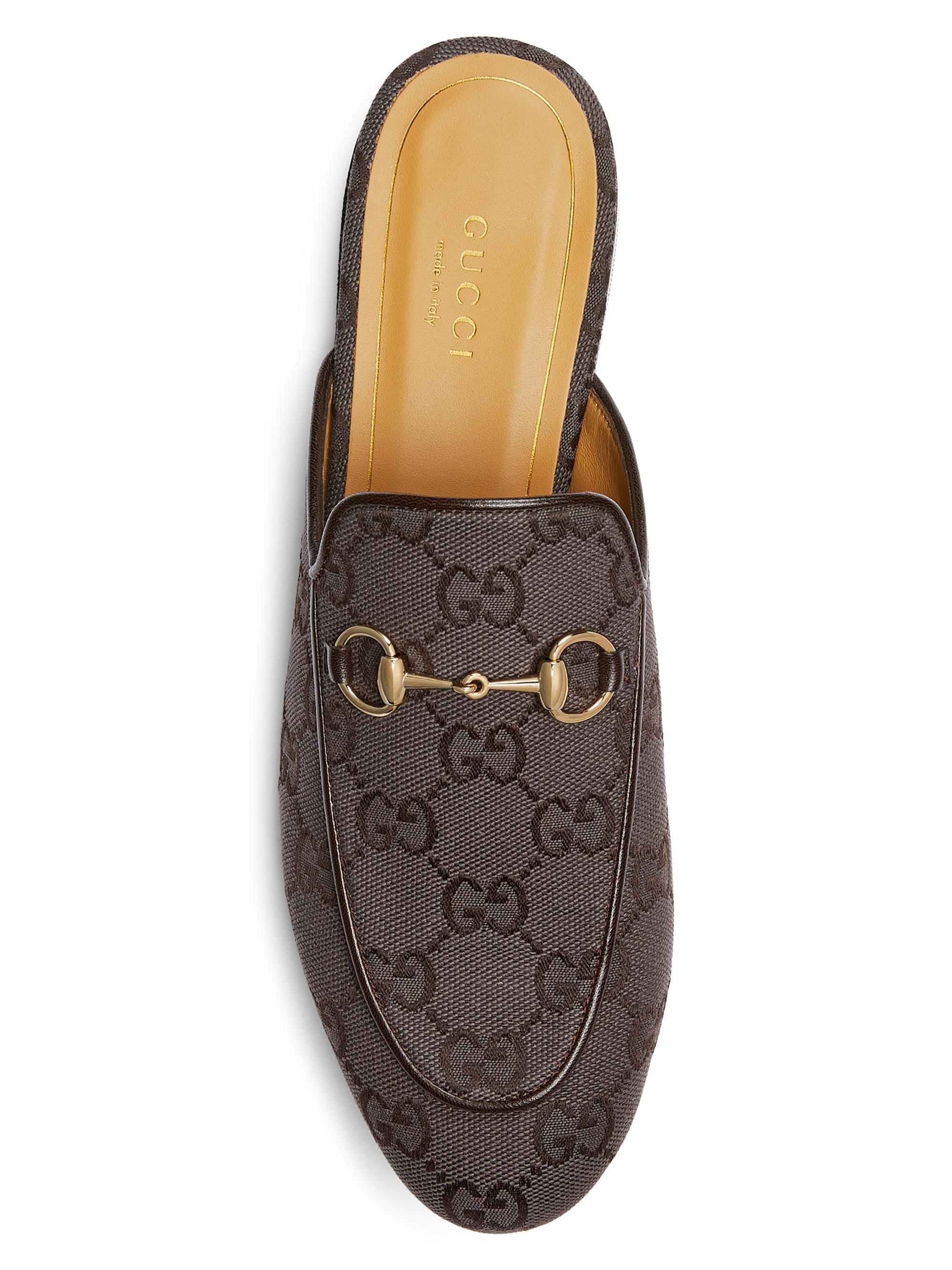 Gucci Princetown Canvas Slippers | Saks Fifth Avenue