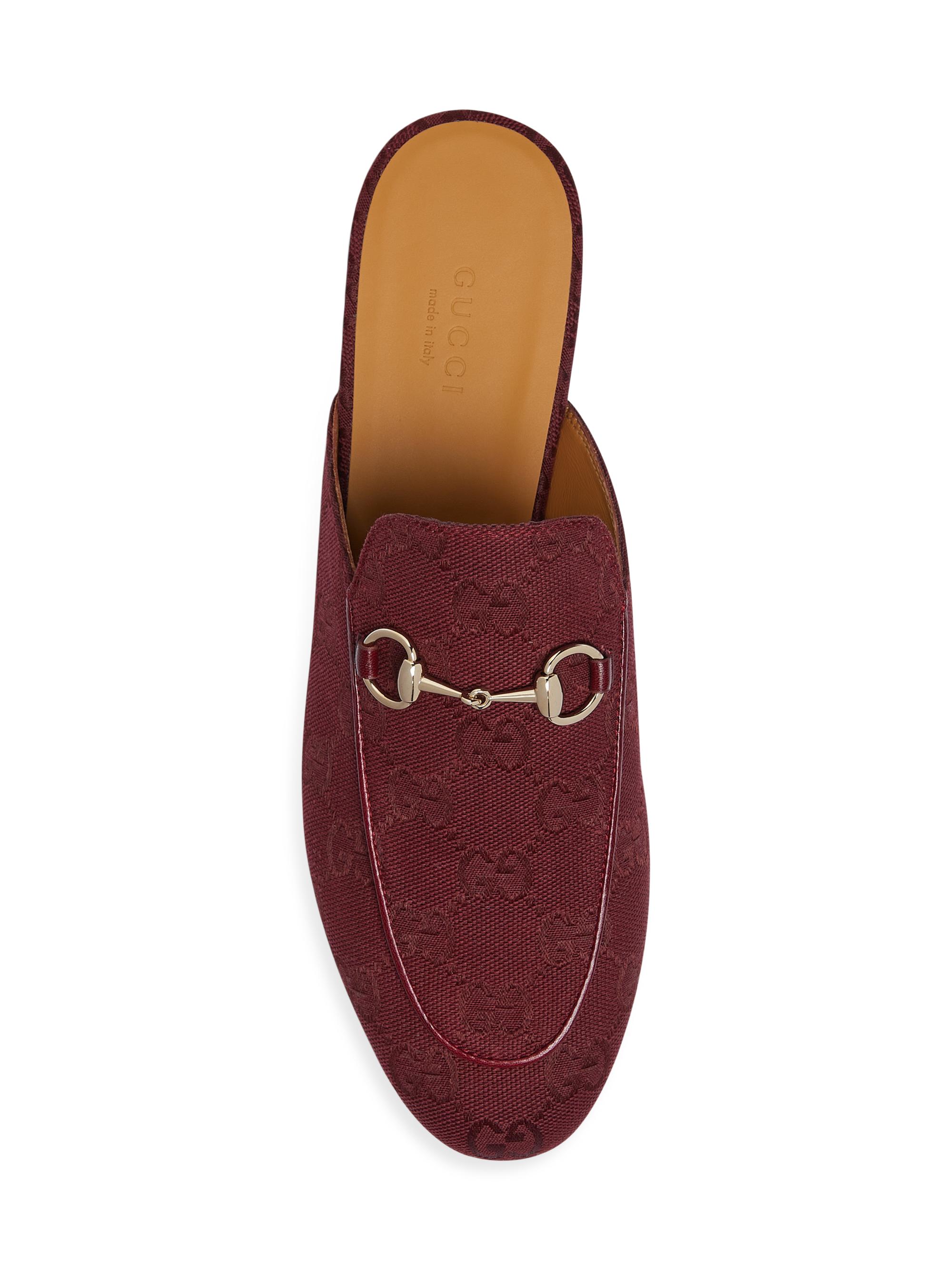 Gucci Princetown Canvas Slippers | Saks Fifth Avenue