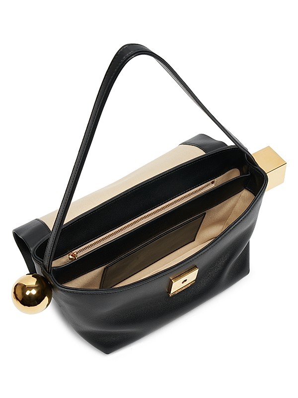 Shop Jacquemus Le Rond Carré Leather Shoulder Bag | Saks Shop Jacquemus Le Rond Carré Leather Shoulder Bag | Saks