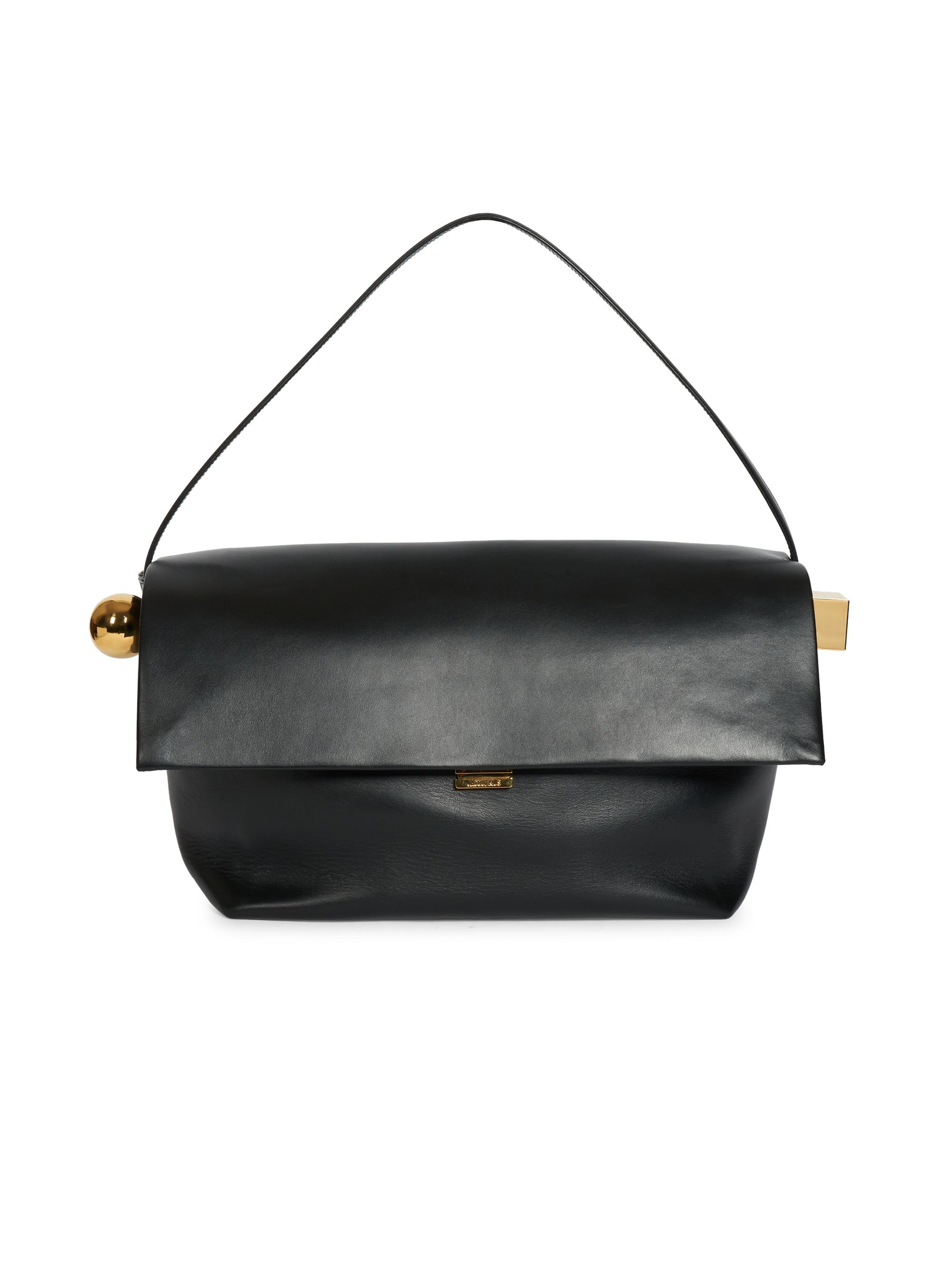 Jacquemus Women's Le Grand Rond Carré Leather Shoulder Bag - Black