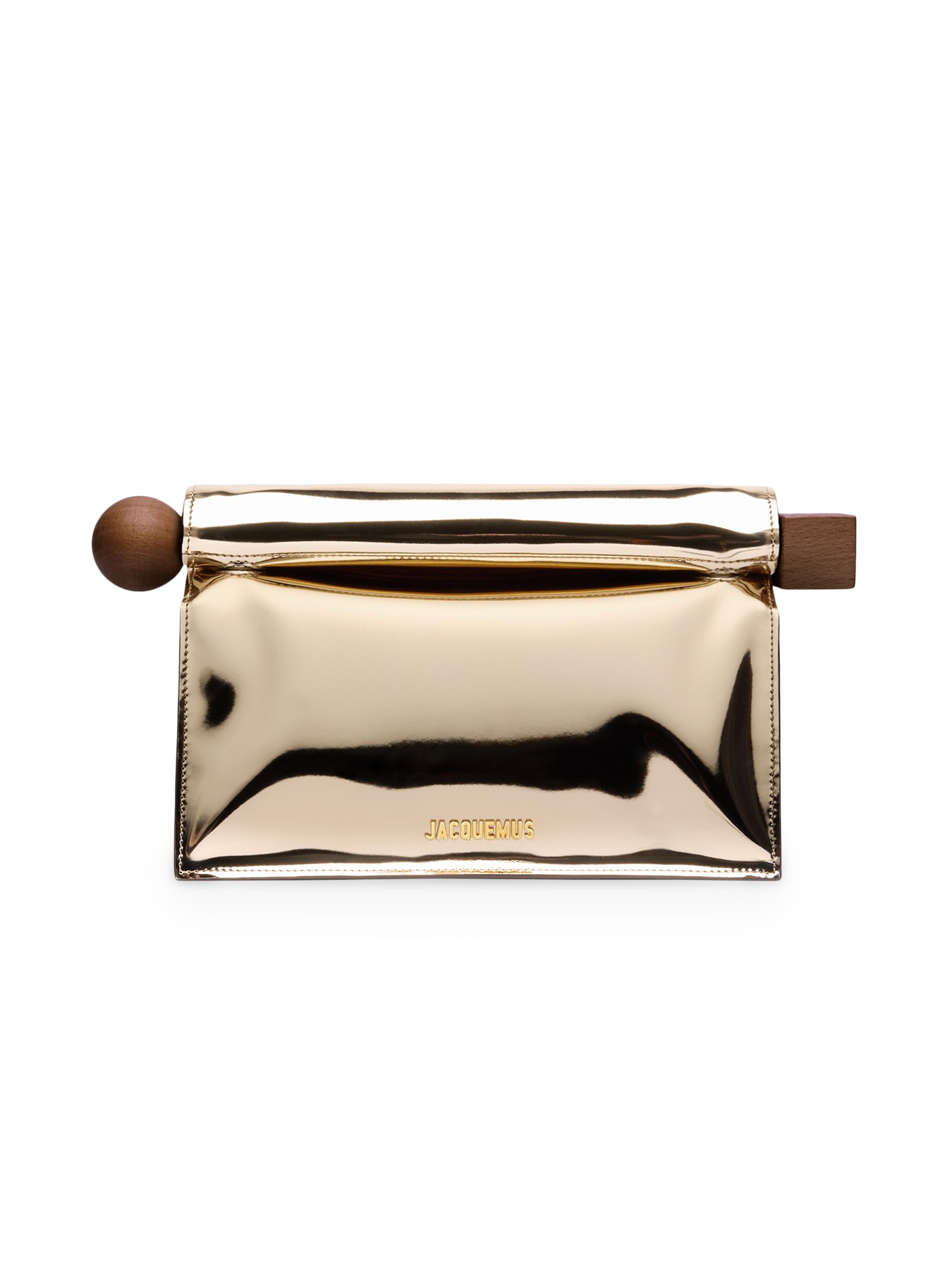 Jacquemus Women's La Pochette Rond Carre Metallic Pouch - Gold