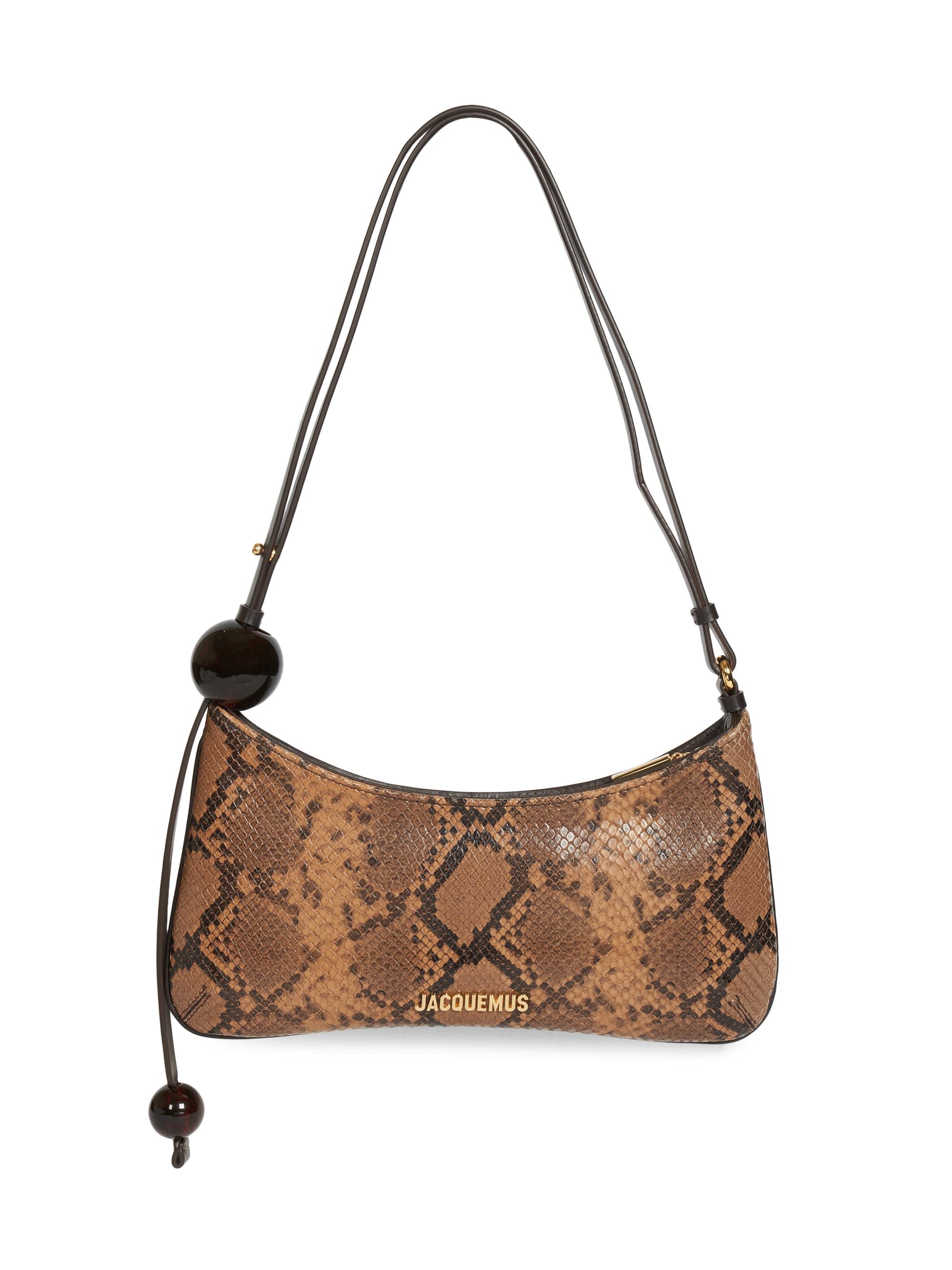 Jacquemus Women's Le Bisou Perle Snake Leather Bag - Light Brown