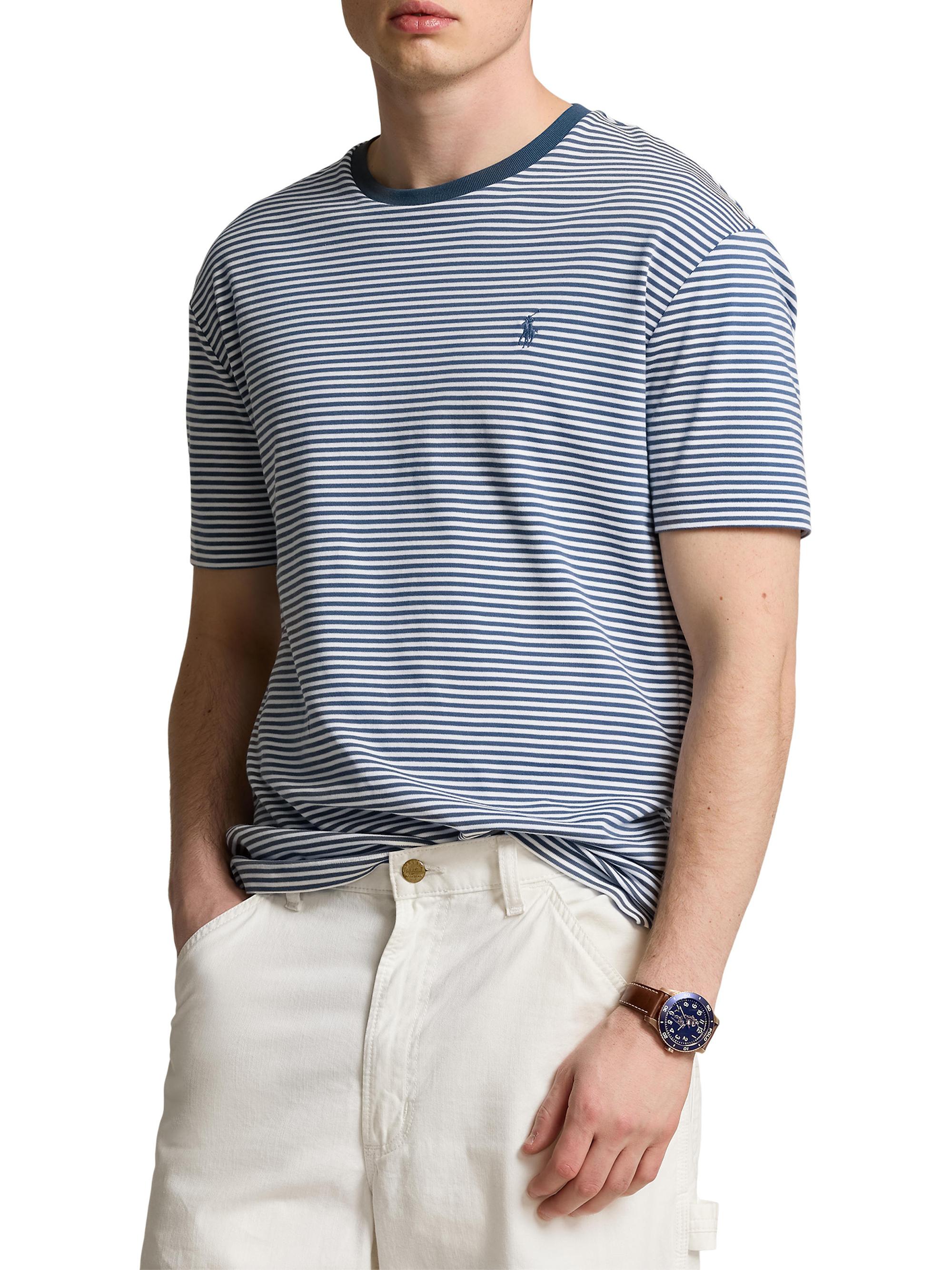 Polo Ralph Lauren Men's Striped Cotton T-Shirt - Clancy Blue White