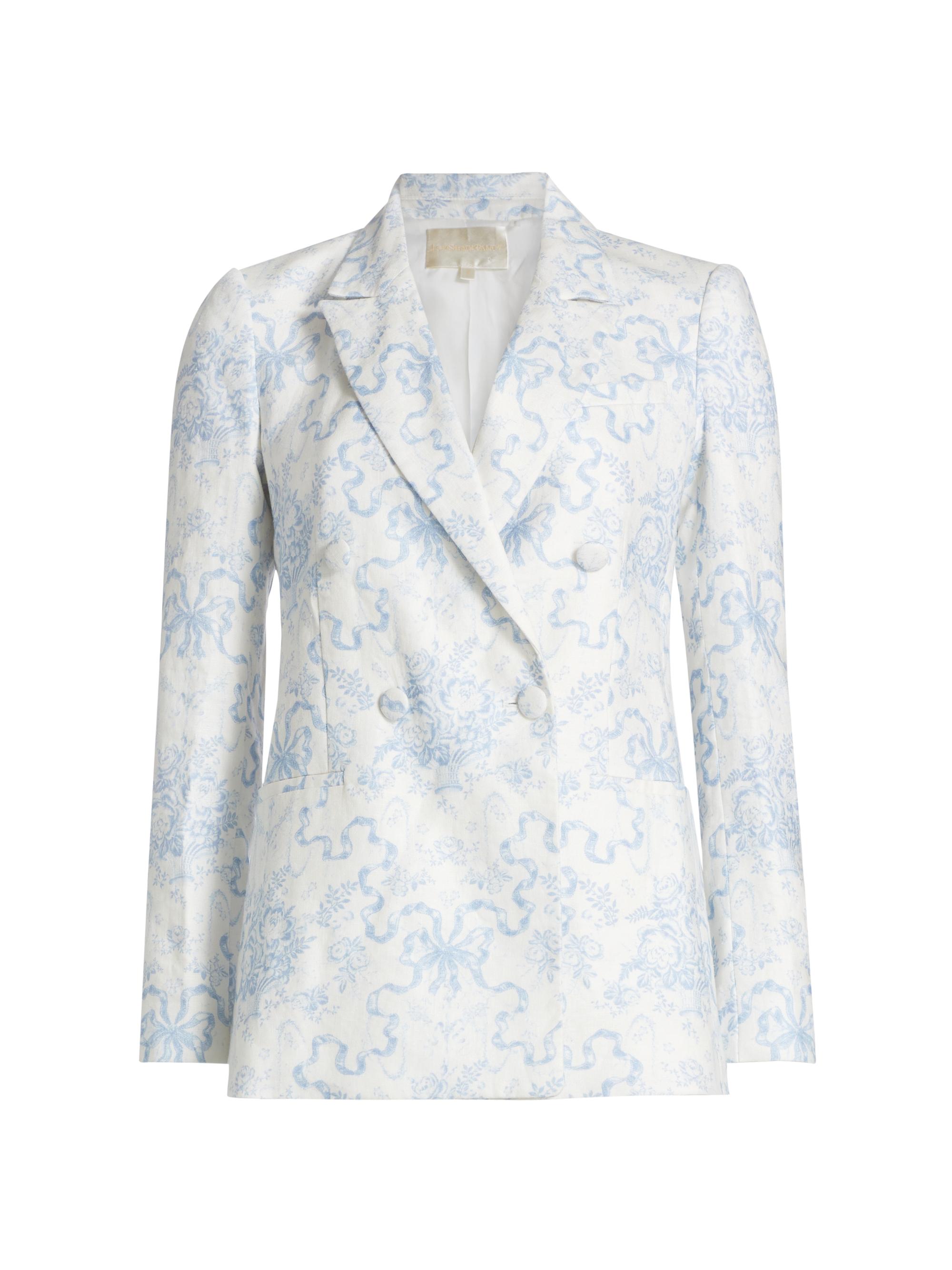 LoveShackFancy Women's Fairytale Toile Lumine Jacket - Blissful Blue