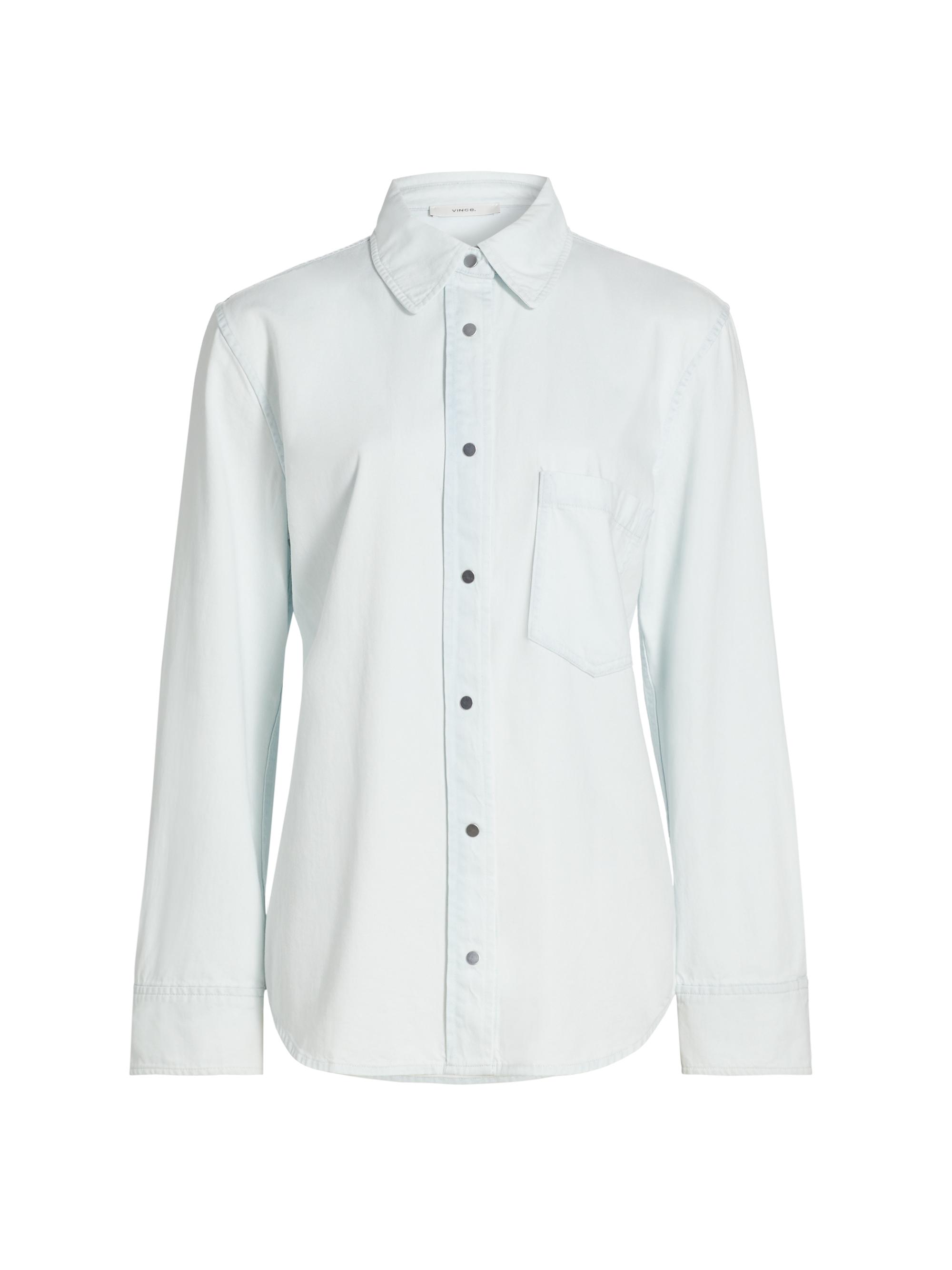 Vince Women's Twill Snap-Front Overshirt - Celestine