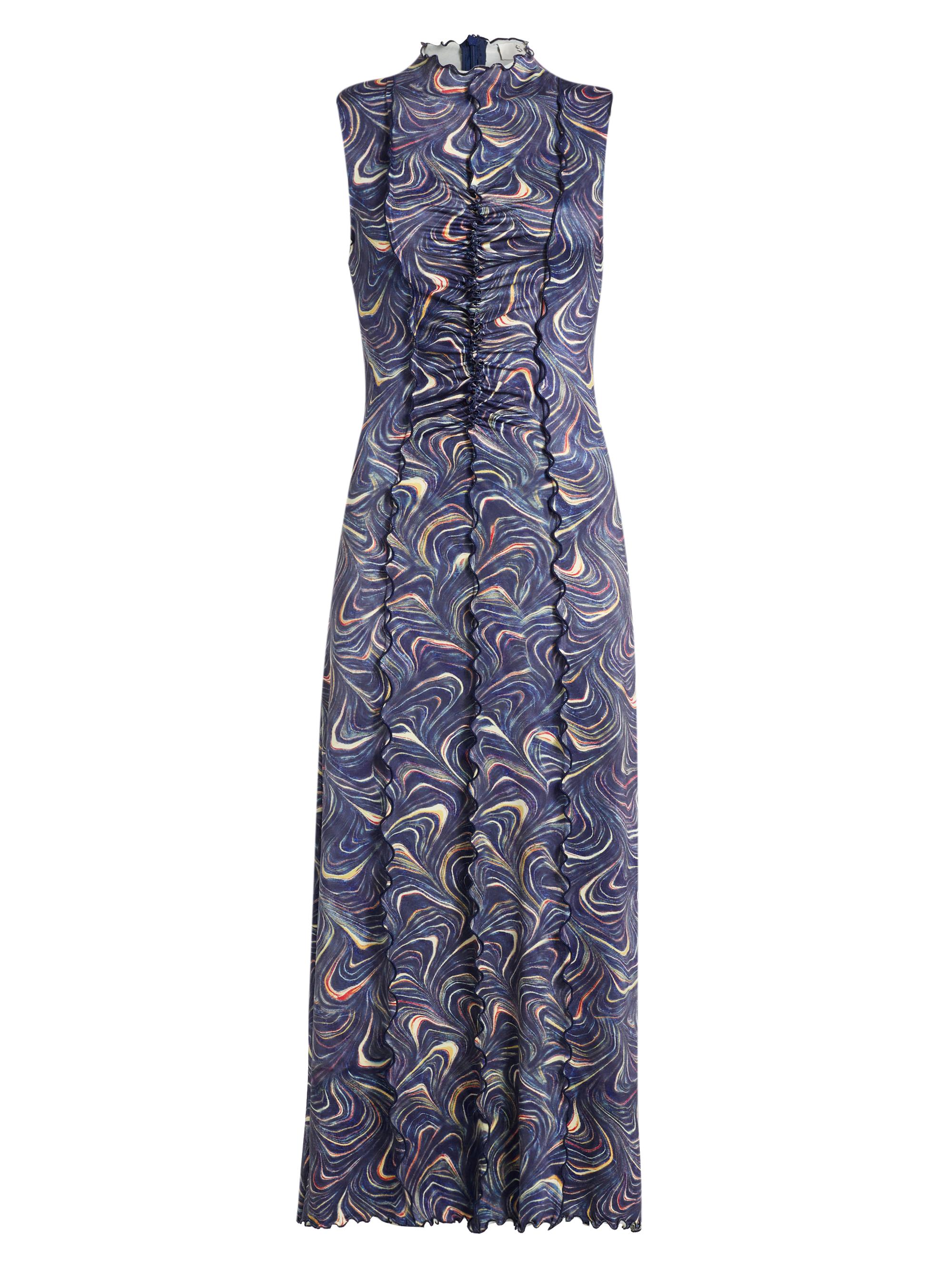 Sea Women's Amara Marble Sleeveless Midi-Dress - Navy