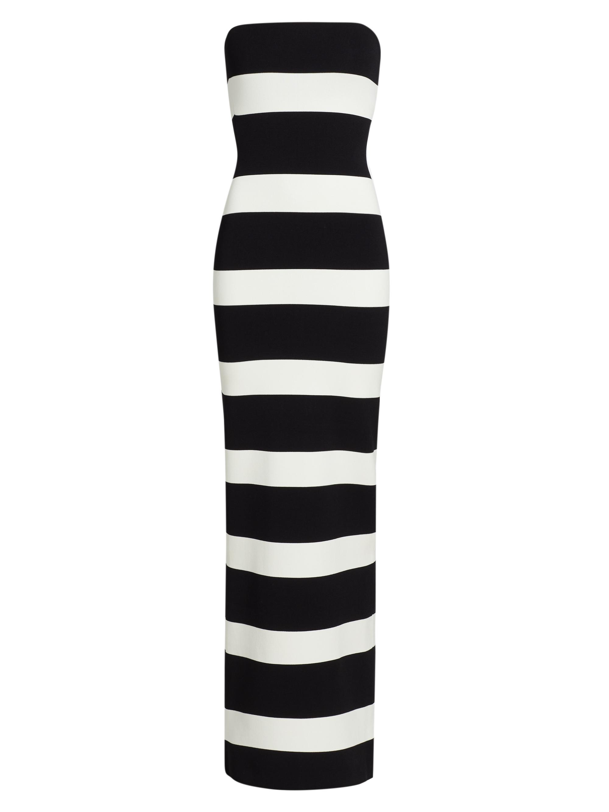 Ronny Kobo Women's Lehua Striped Knit Maxi Dress - Black White Stripe