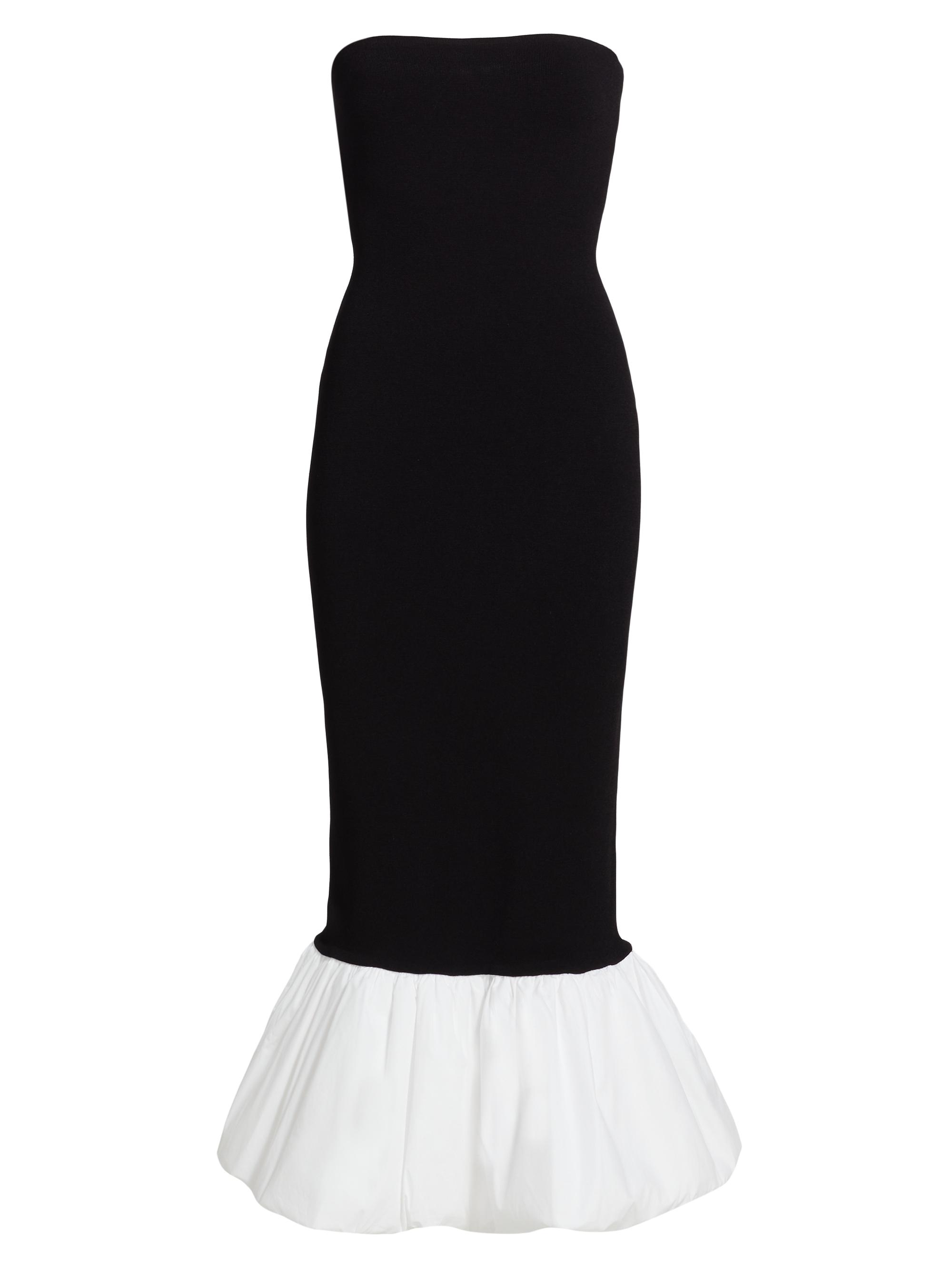 Ronny Kobo Women's Uttara Strapless Midi Dress - Black White