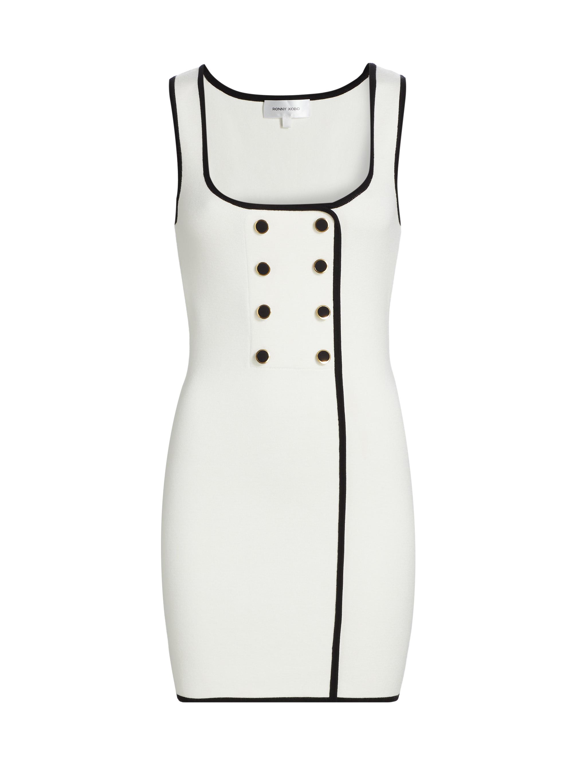 Ronny Kobo Women's Keisha Contrast-Trim Minidress - White Black