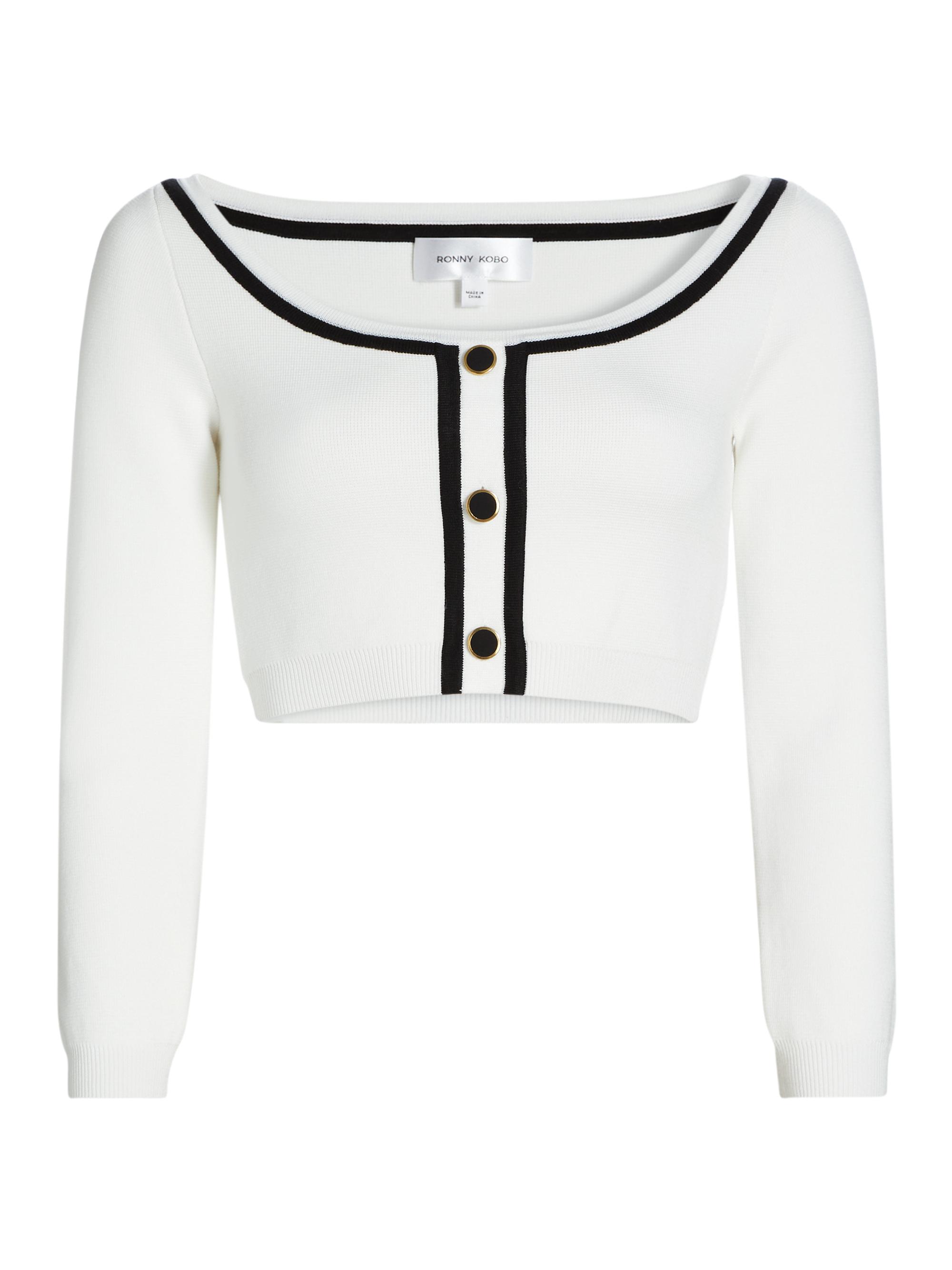 Ronny Kobo Women's Watkins Knit Cardigan - White Black