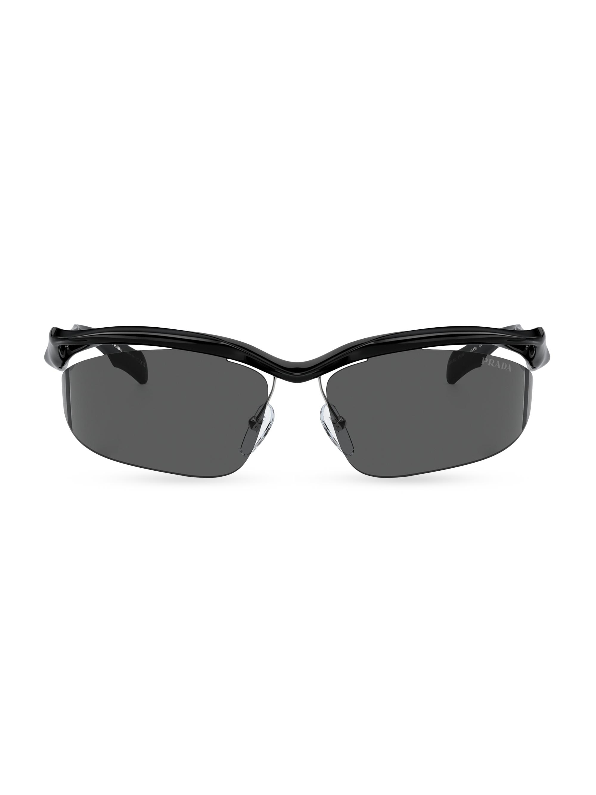PRADA ブラック サンバイザー Prada 53MM Rectangle Sunglasses | Saks Fifth Avenue
