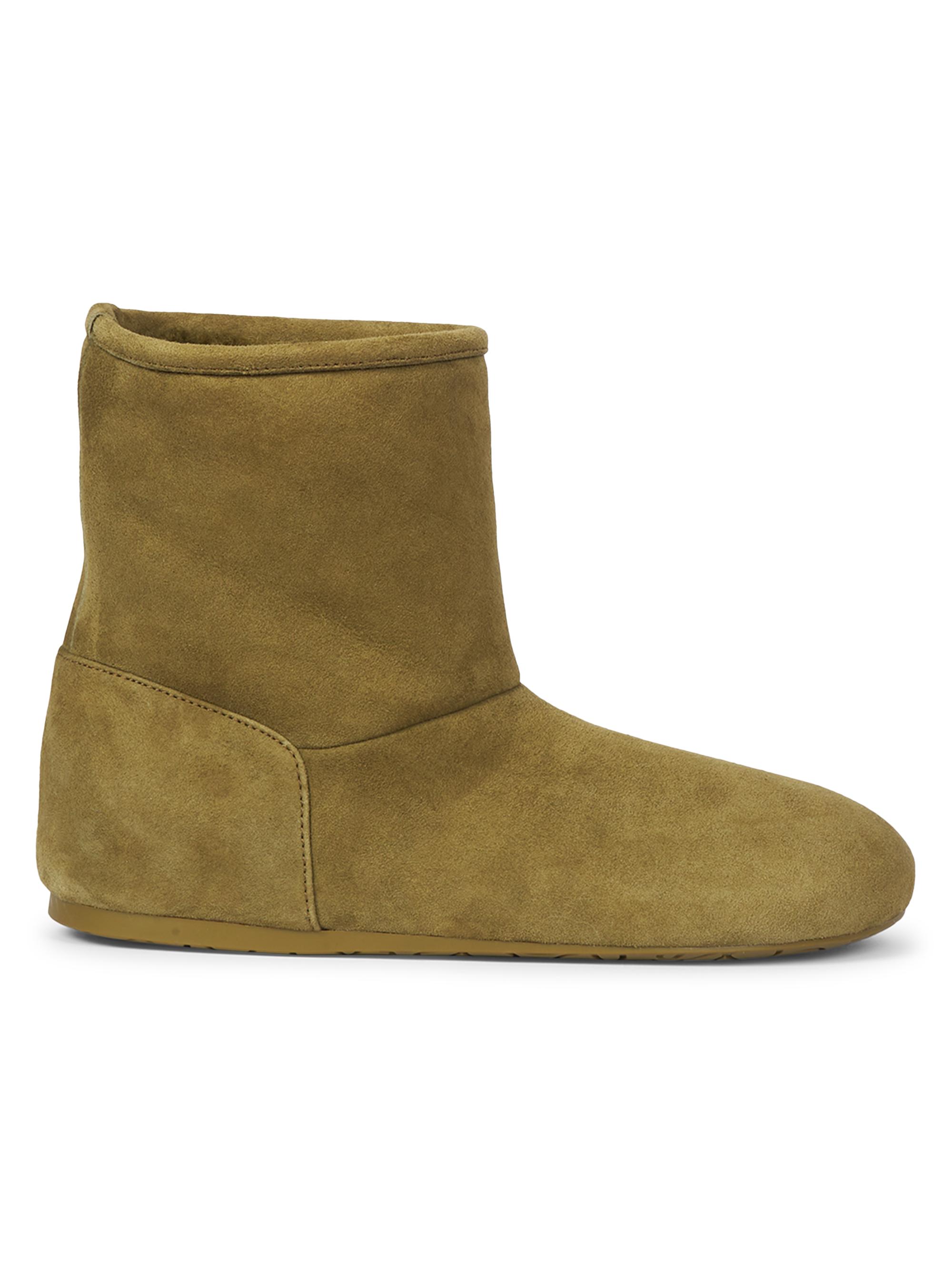 LOEWE Men's Lago Shearling Ankle Boots - Olive