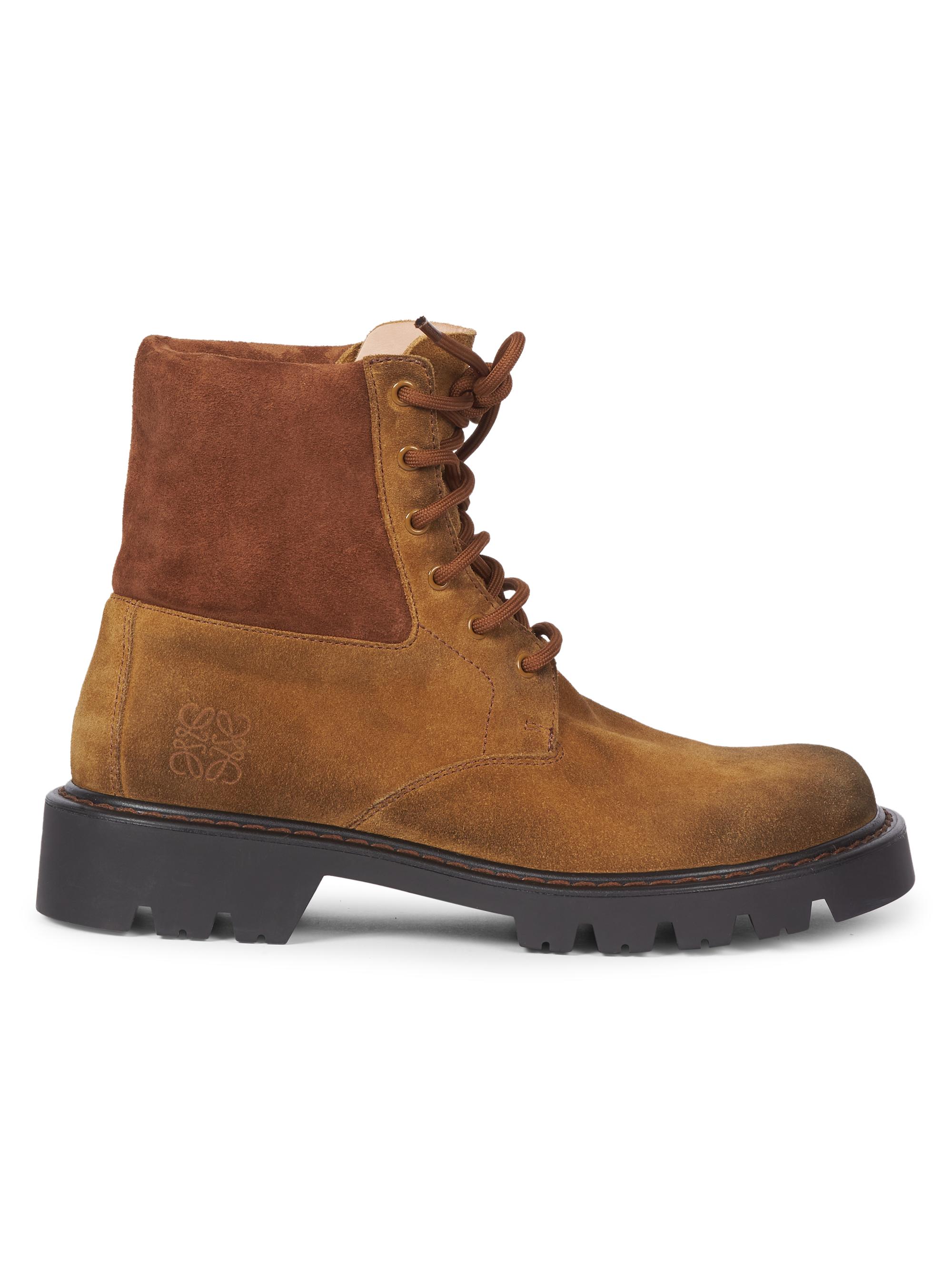 LOEWE Men's Sierra Suede Ankle Boots - Medium Tabacco Brown