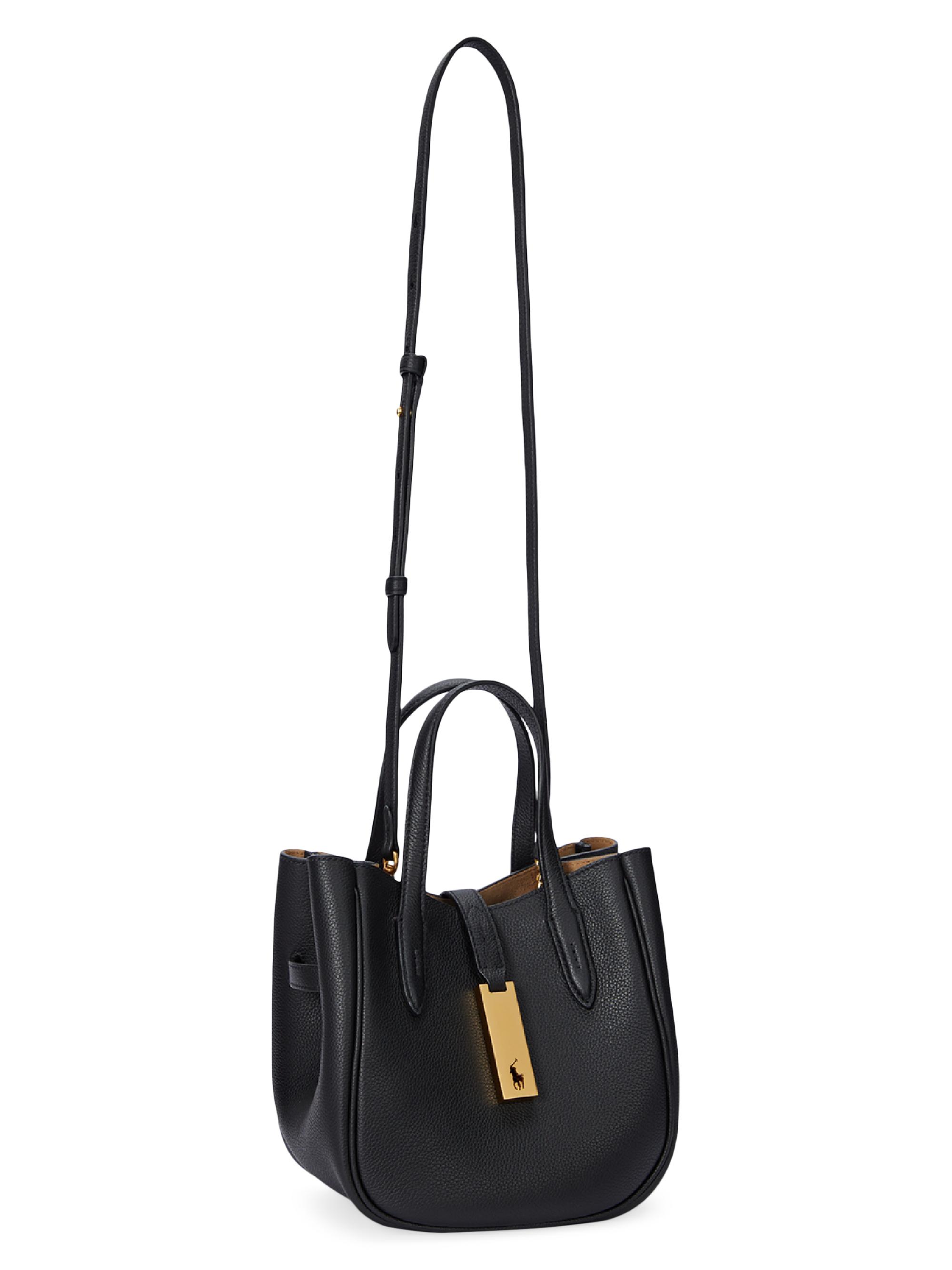 Polo Ralph Lauren Small Polo ID Leather Crossbody Top Handle Bag