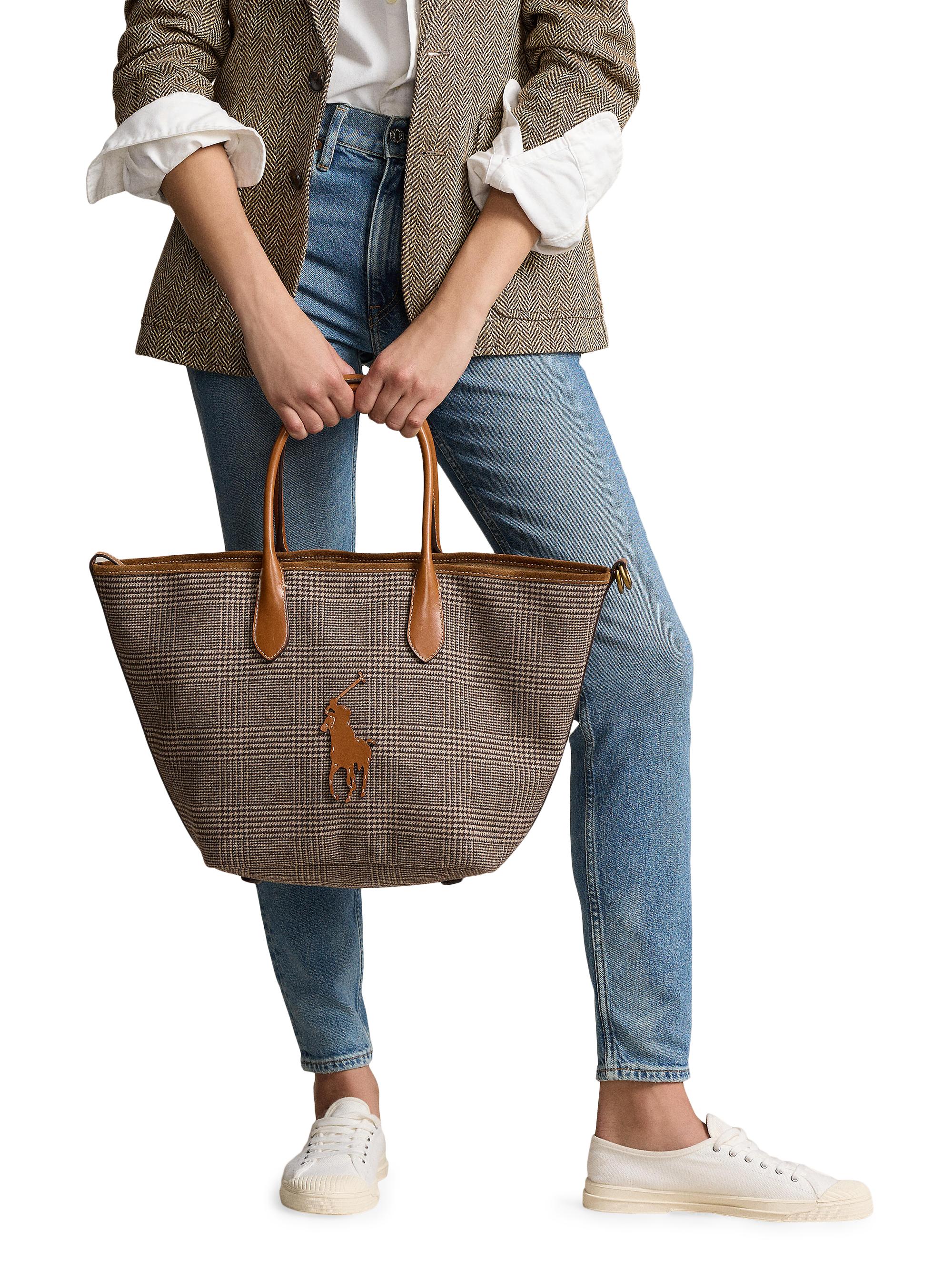Polo Ralph Lauren Wool Glen Plaid Medium Tote Bag | Saks Fifth Avenue