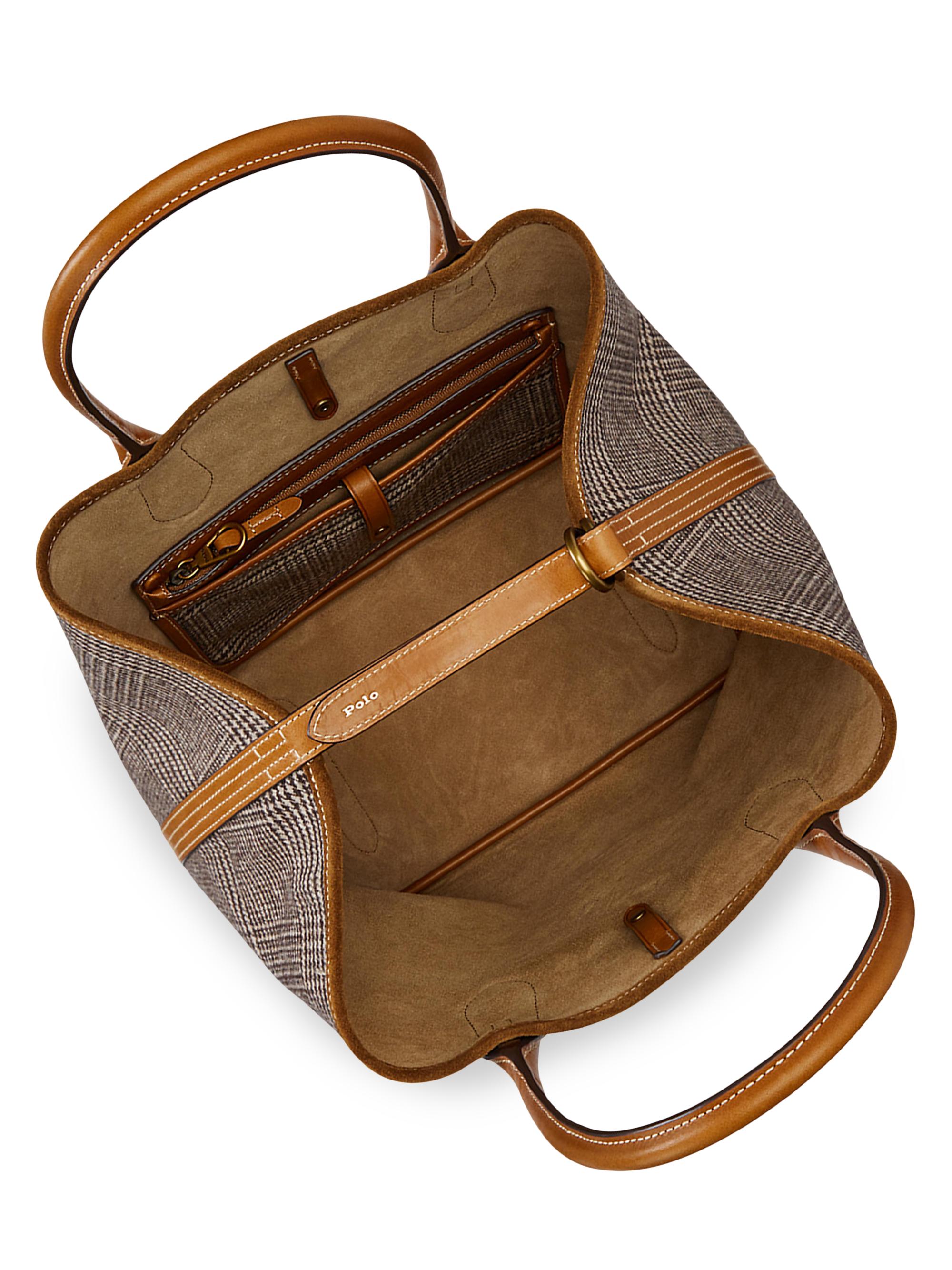Polo Ralph Lauren Wool Glen Plaid Medium Tote Bag | Saks Fifth Avenue