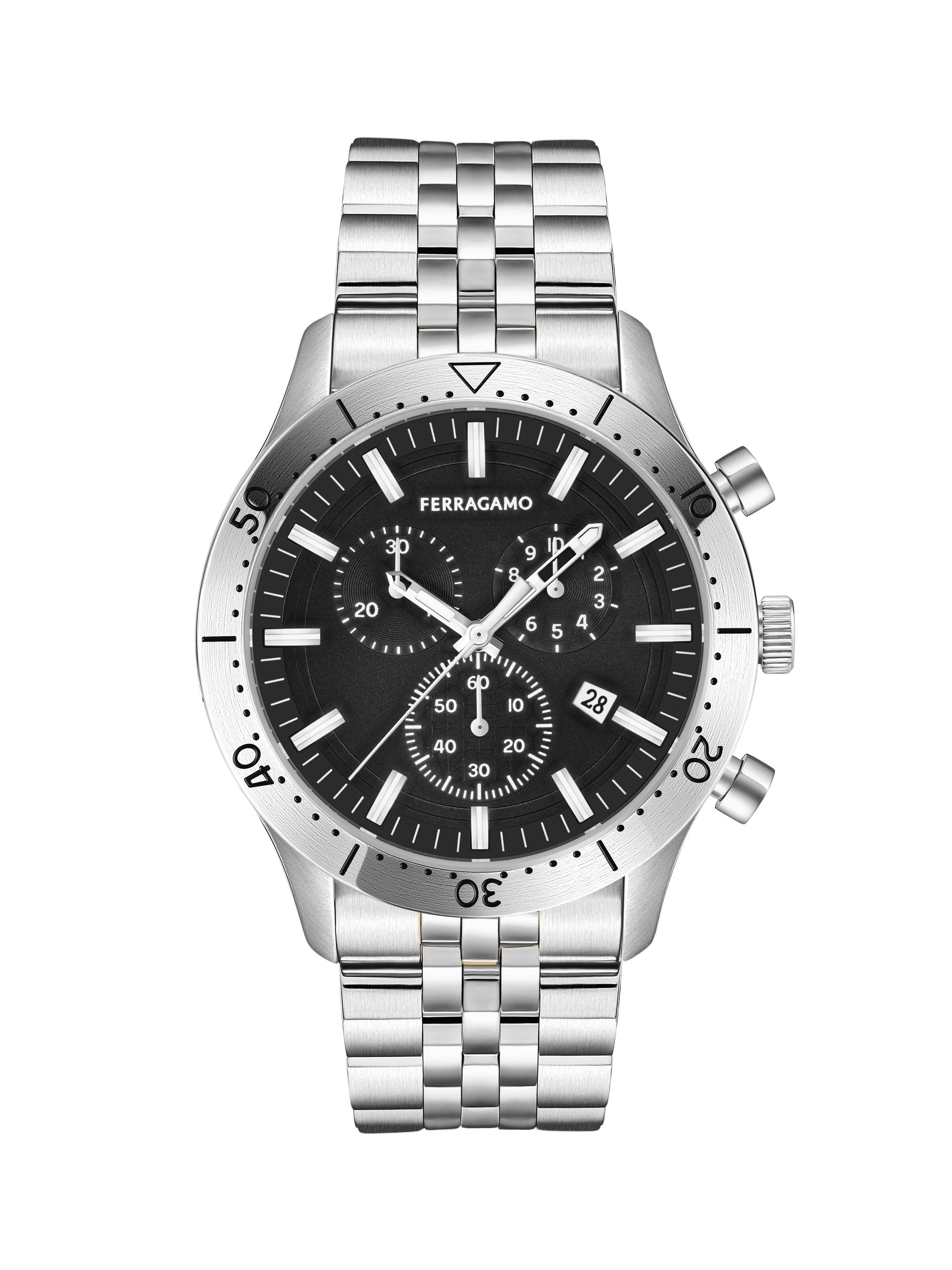 FERRAGAMO Men's Ferragamo Classic Stainless Steel Watch/43MM - Stainless Steel Black