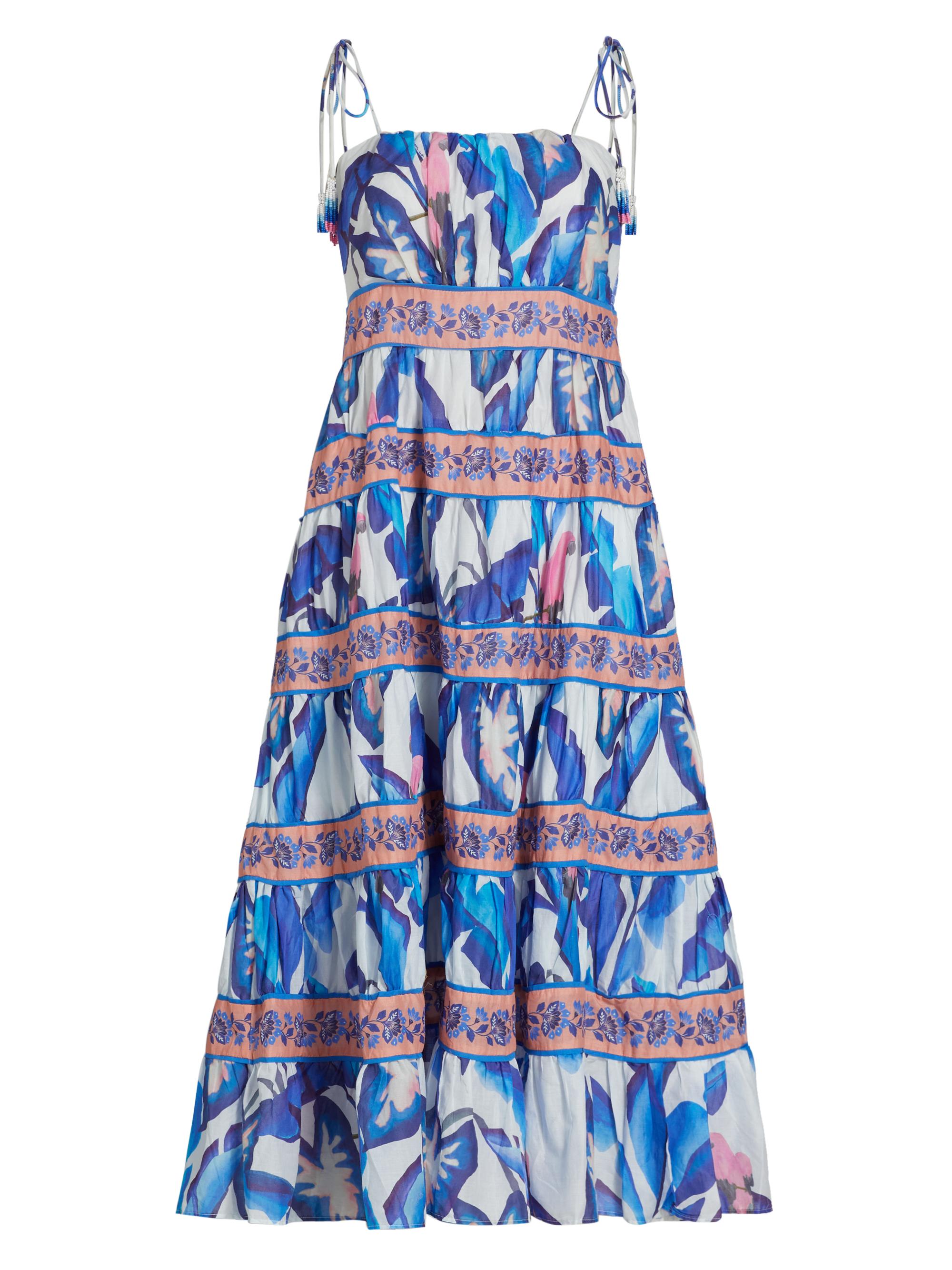 Farm Rio Women's Foliage Cotton Midi-Dress - Off White