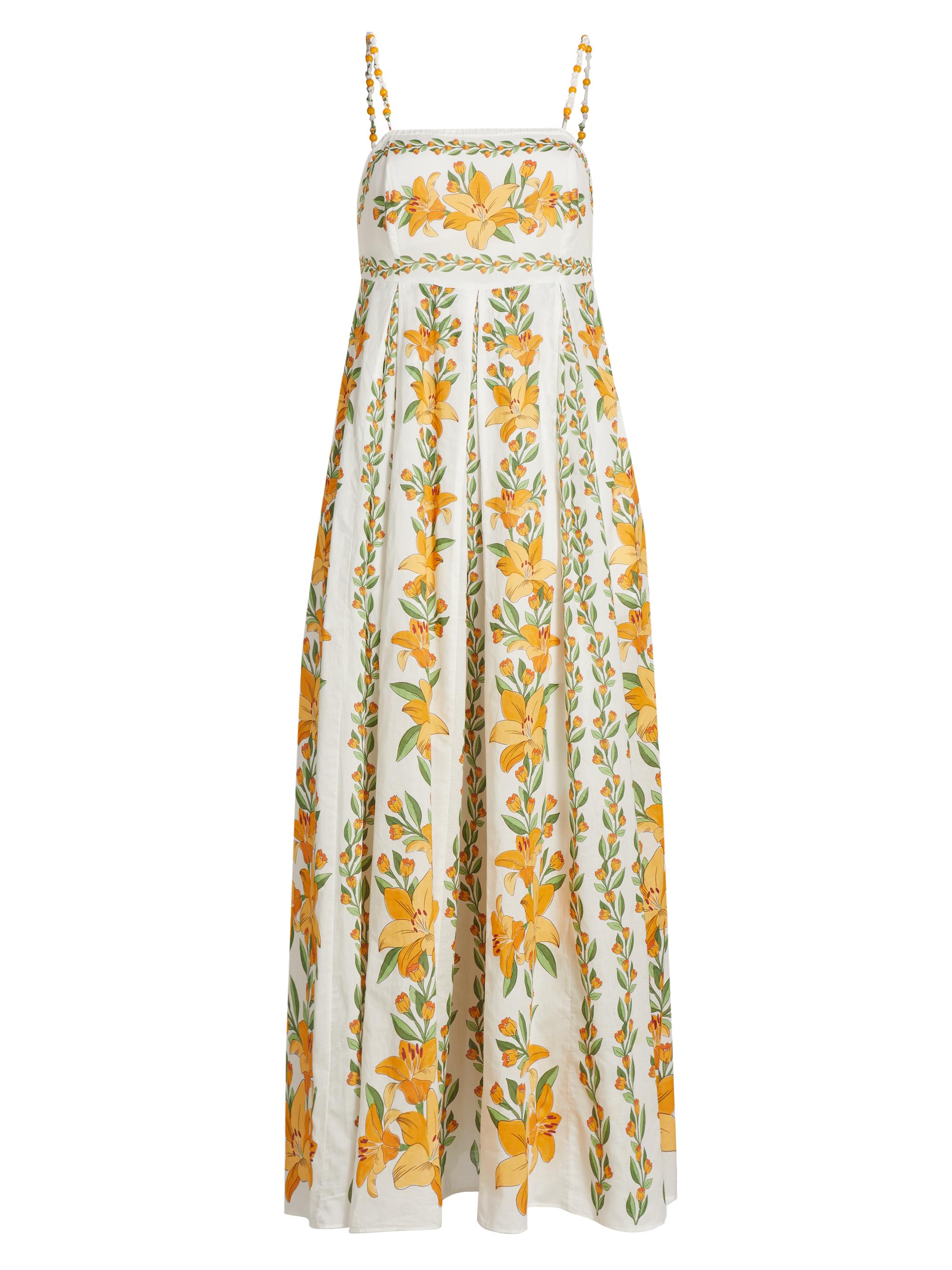 Farm Rio Women's Tropical Lightness Floral Cotton Maxi Dress - Off White